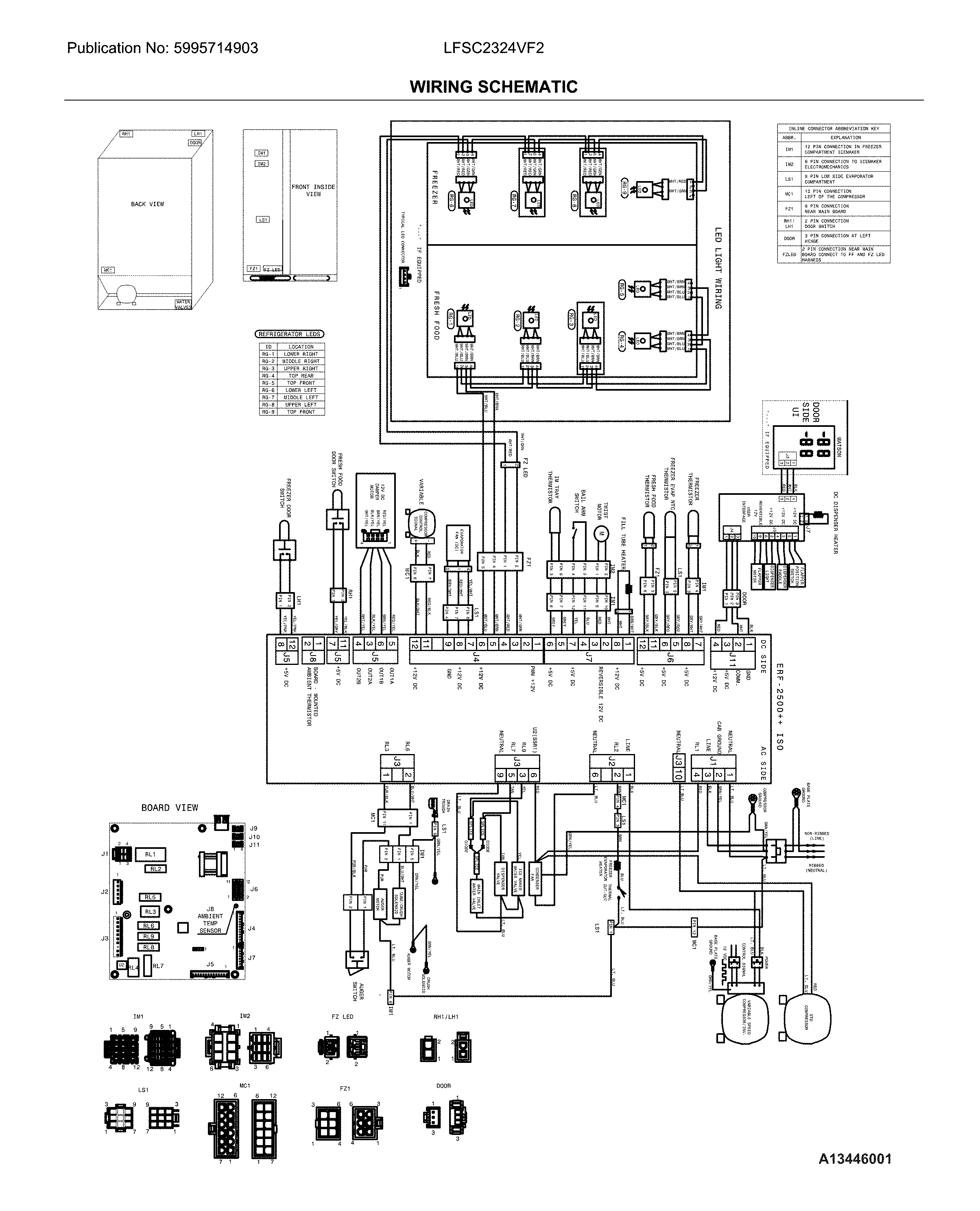 Frigidaire LFSC2324VF2 wiring schematic diagram