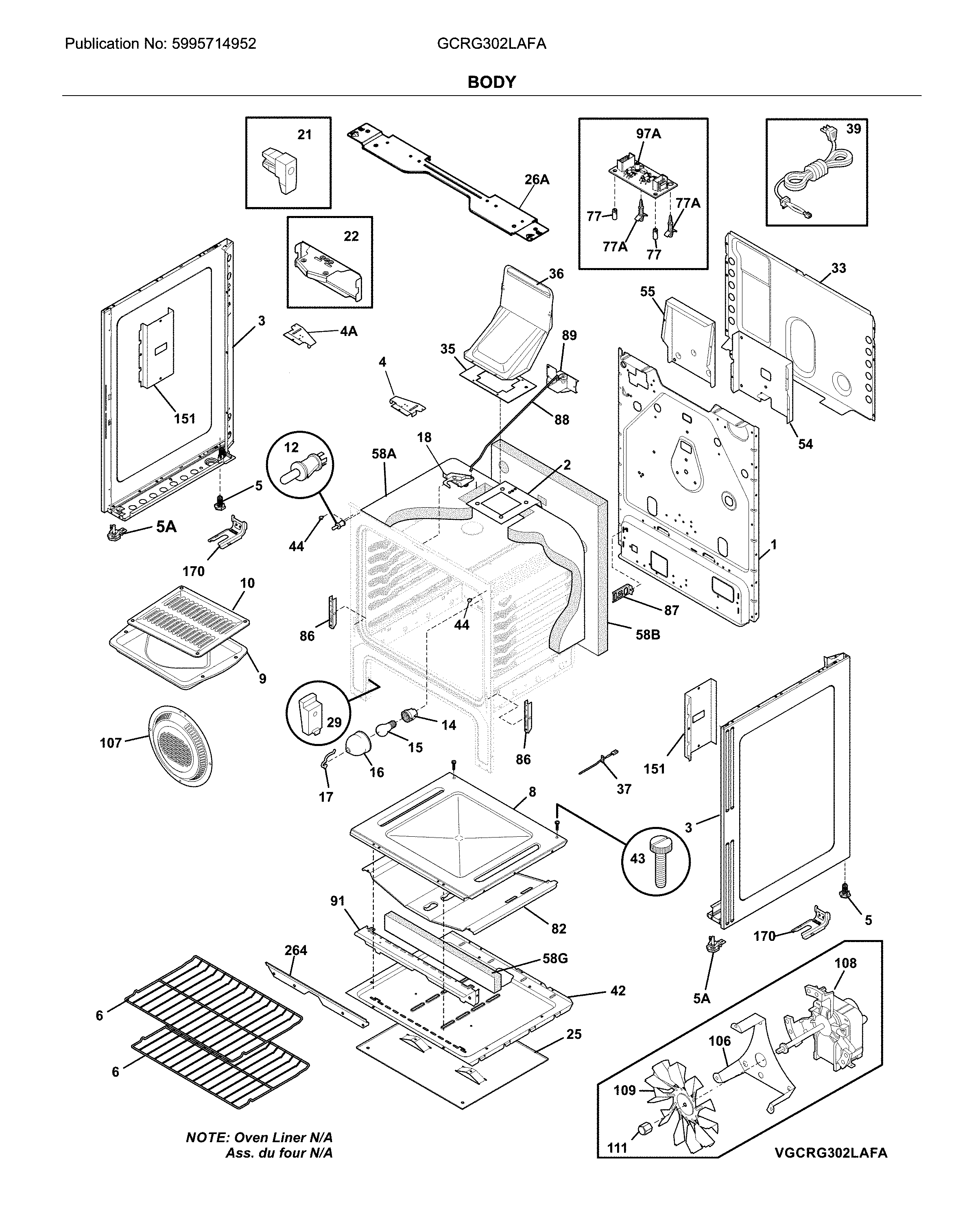 Frigidaire GCRG302LAFA body diagram