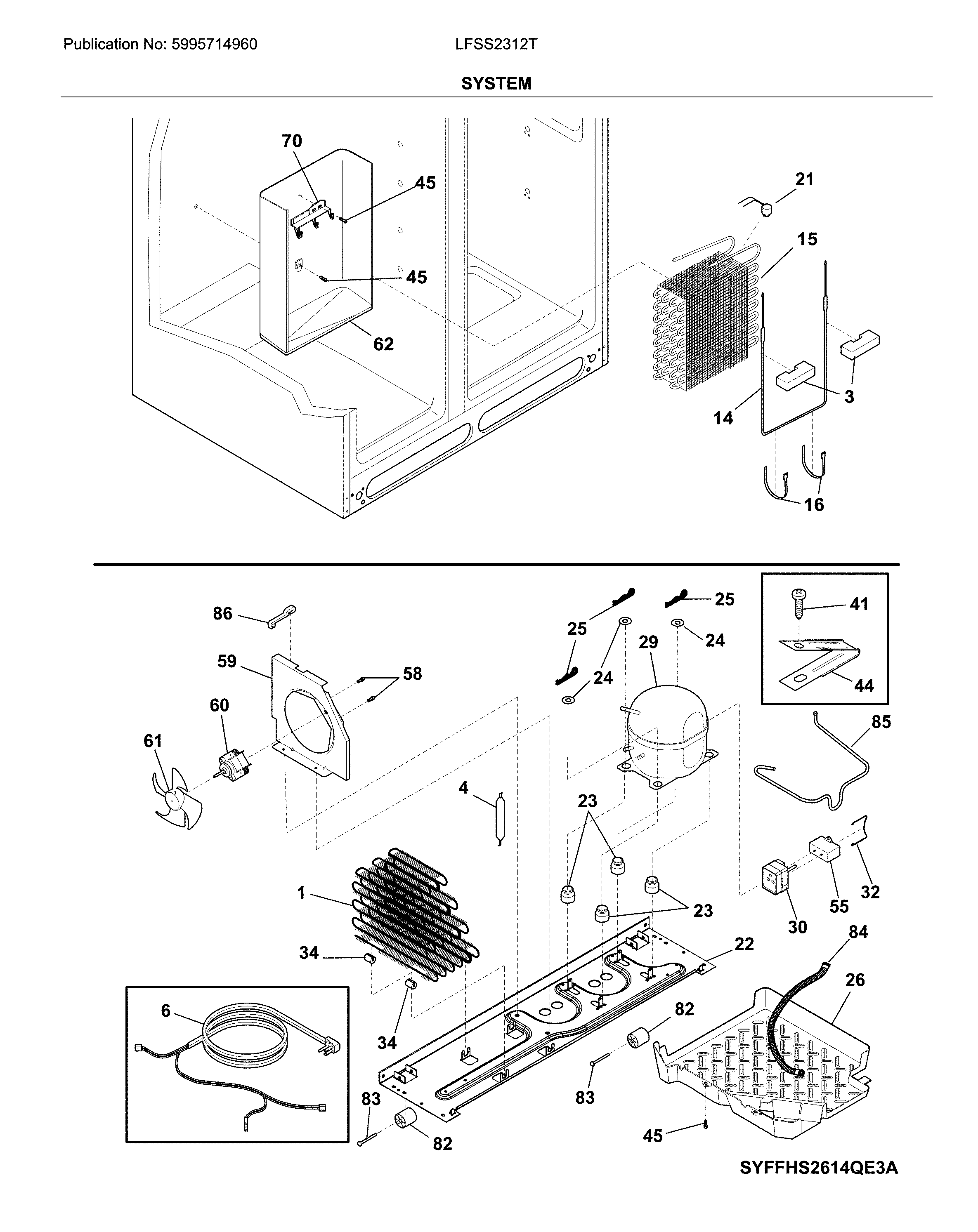 Frigidaire LFSS2312TF1 system diagram
