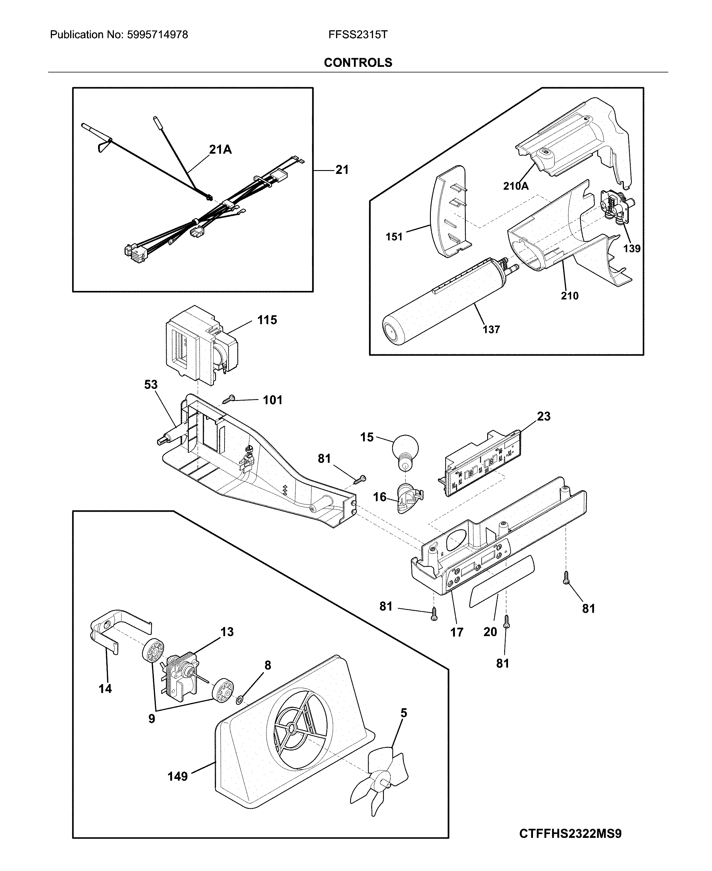 Frigidaire FFSS2315TE1 control diagram