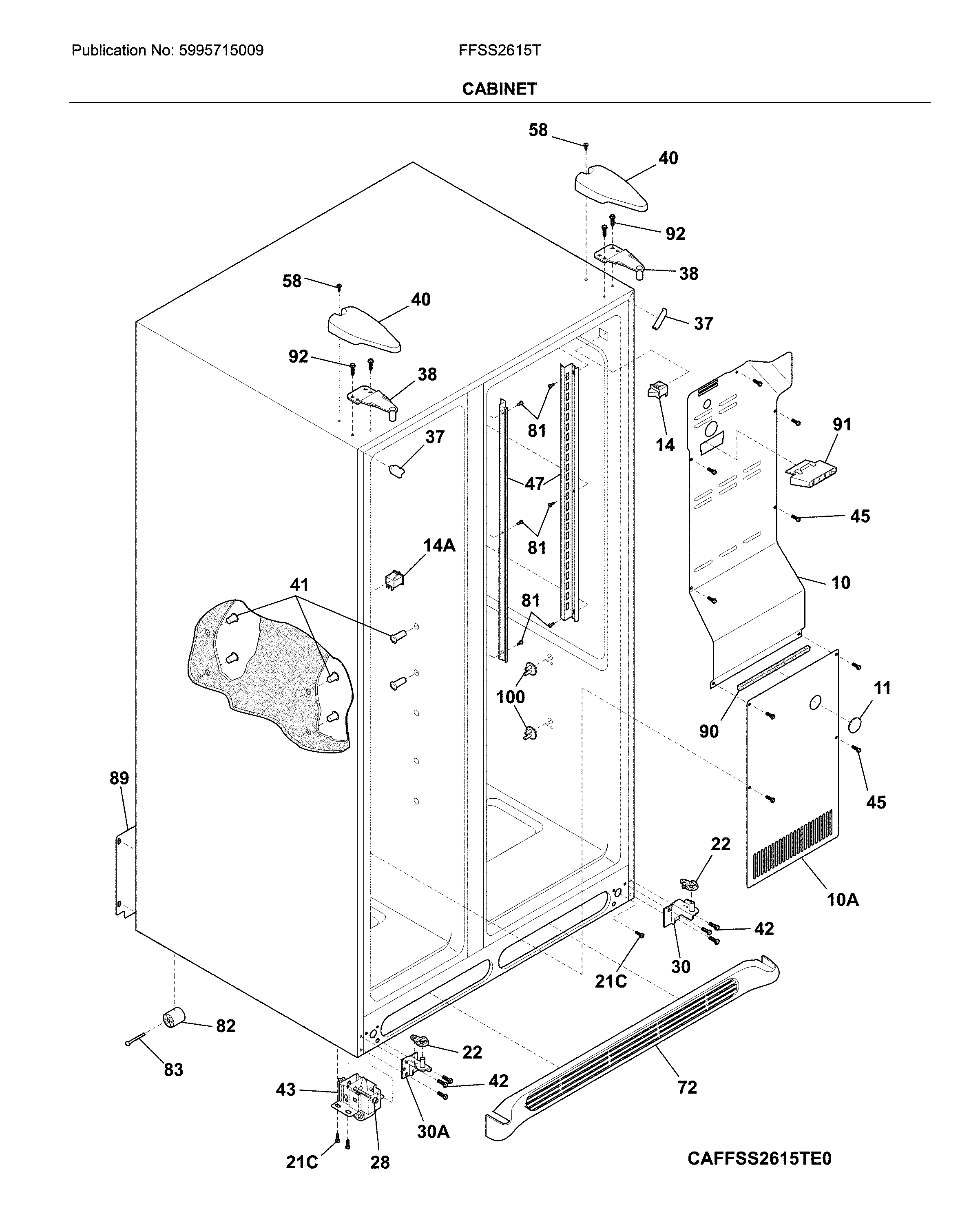 Frigidaire FFSS2615TD1 cabinet diagram