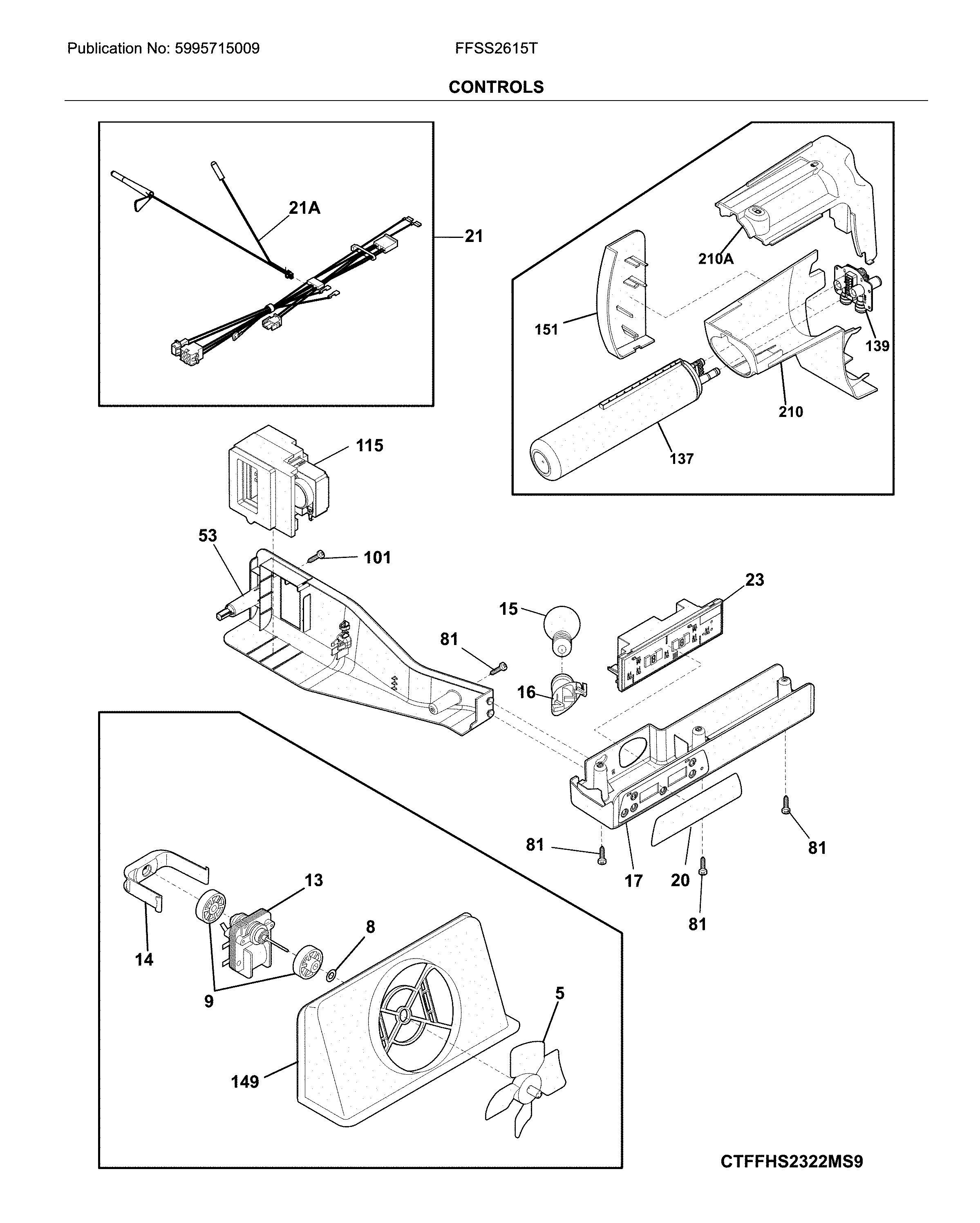 Frigidaire FFSS2615TD1 controls diagram