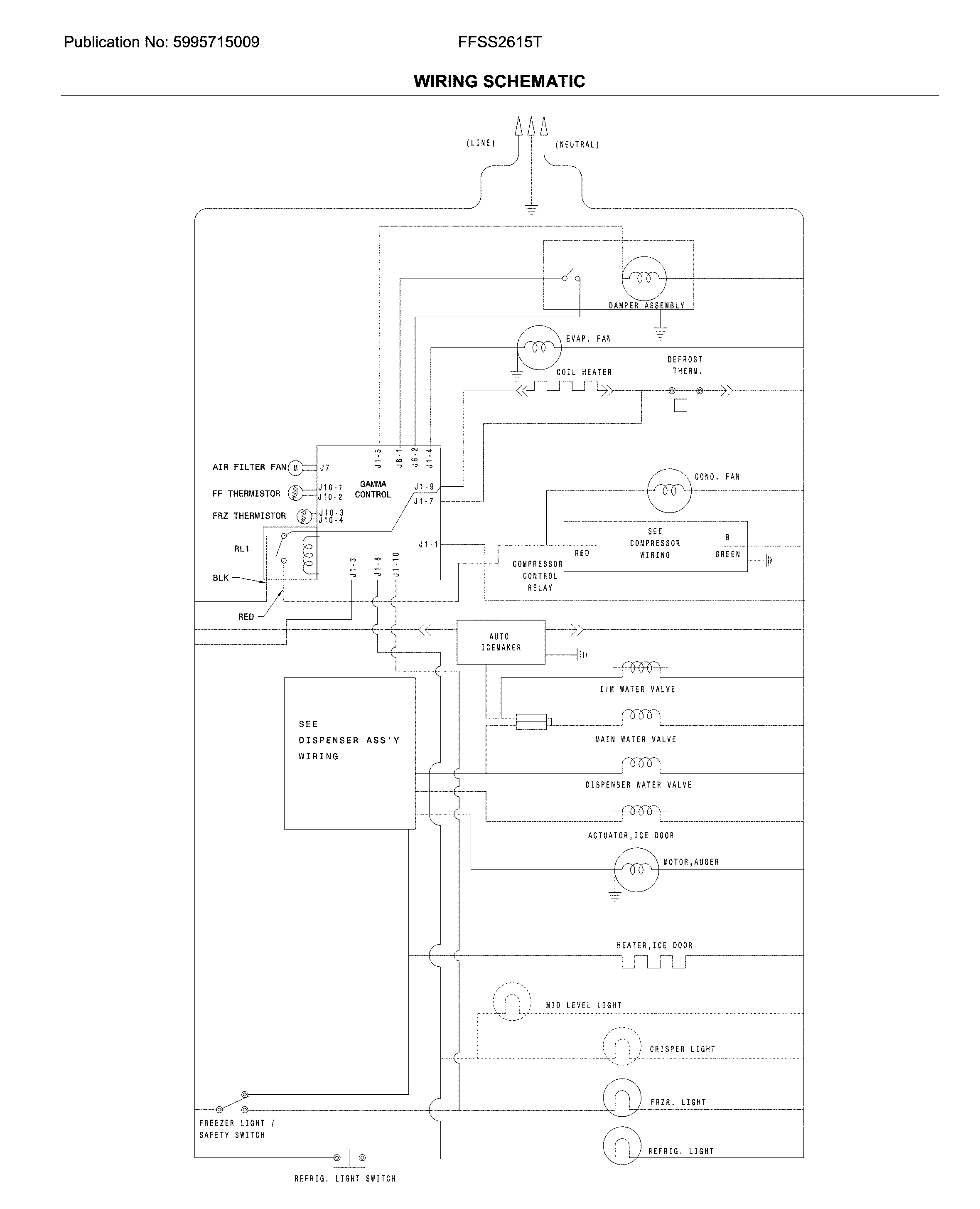 Frigidaire FFSS2615TD1 wiring schematic diagram