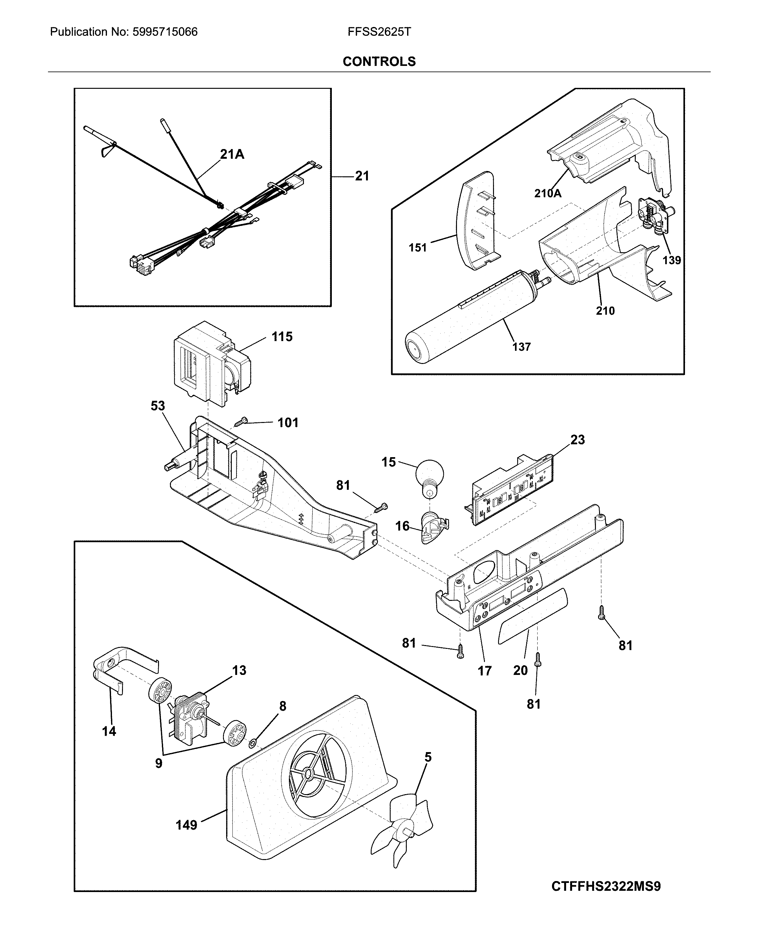 Frigidaire FFSS2625TE1 controls diagram