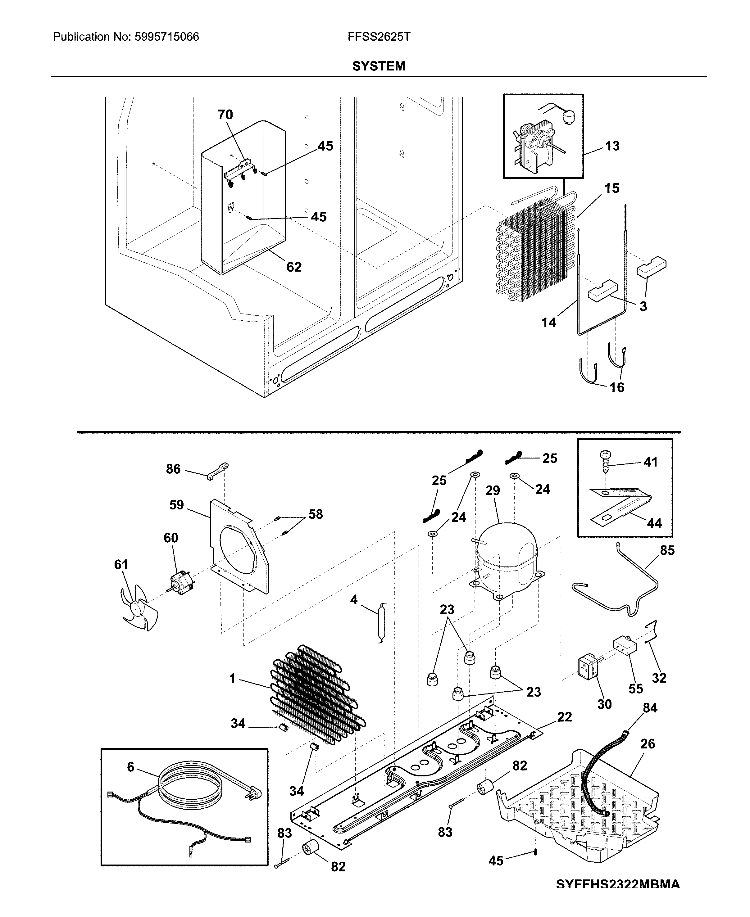 Frigidaire FFSS2625TE1 system diagram