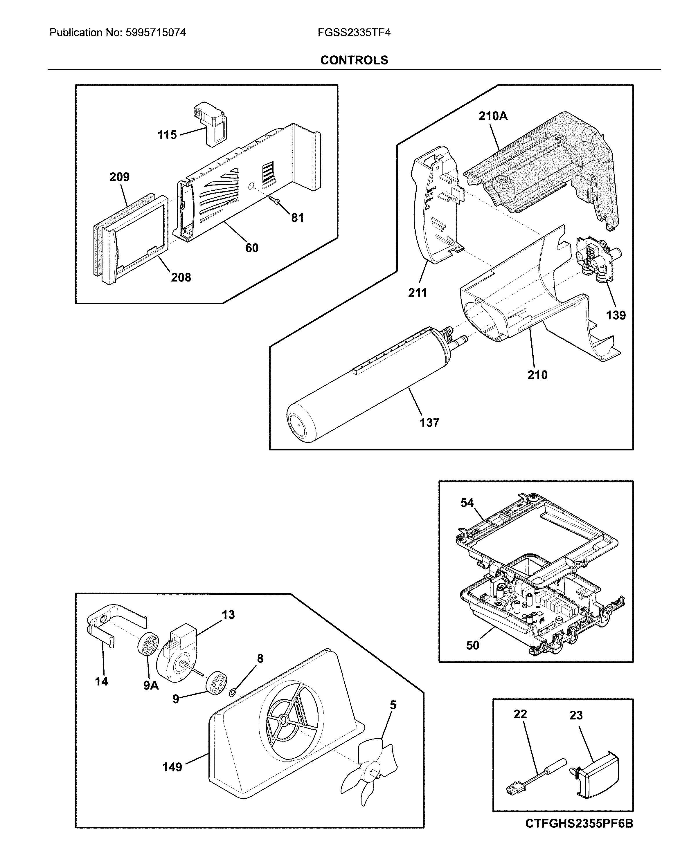 Frigidaire FGSS2335TF4 control diagram