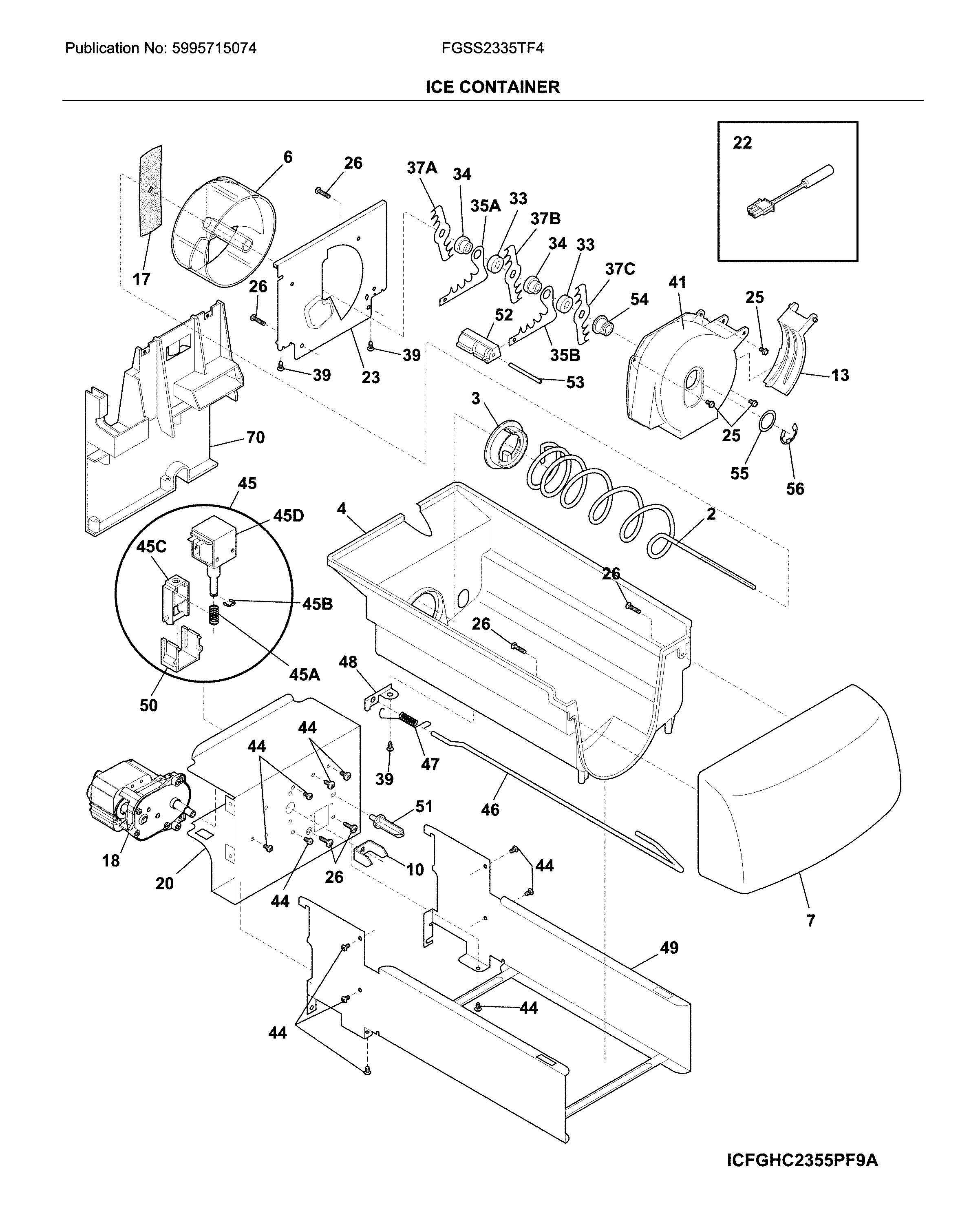 Frigidaire FGSS2335TF4 container diagram
