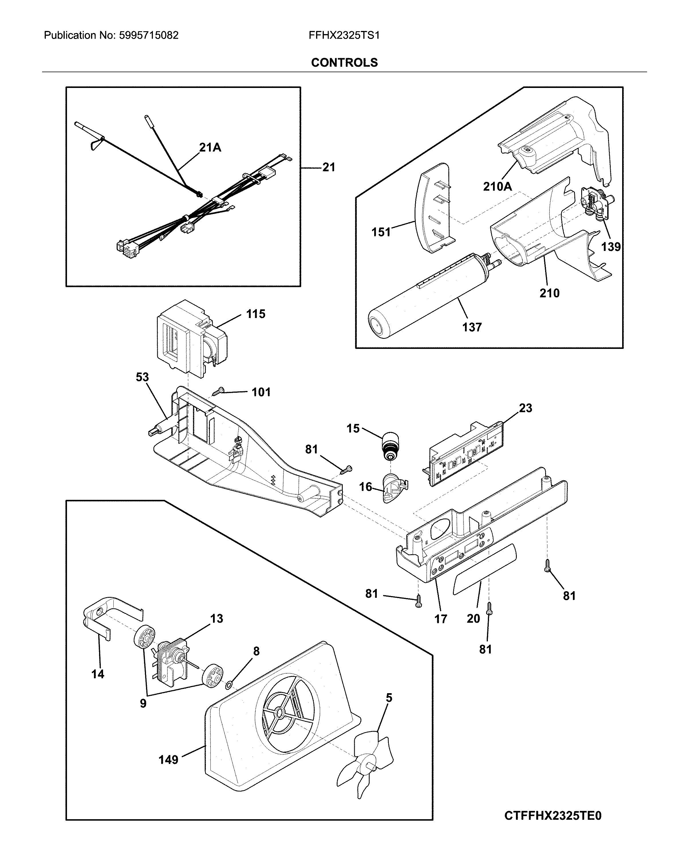 Frigidaire FFHX2325TS1 control diagram