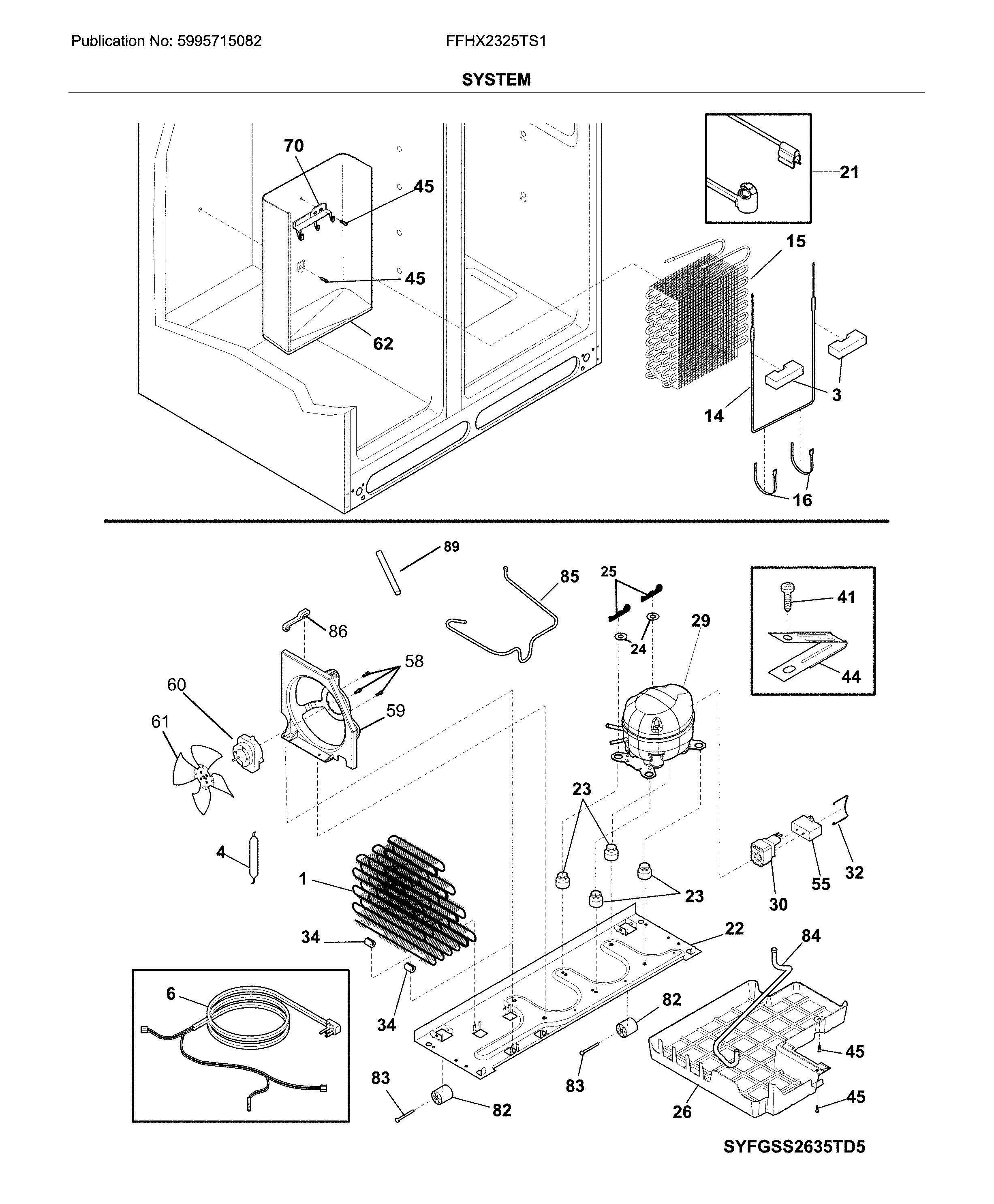 Frigidaire FFHX2325TS1 system diagram