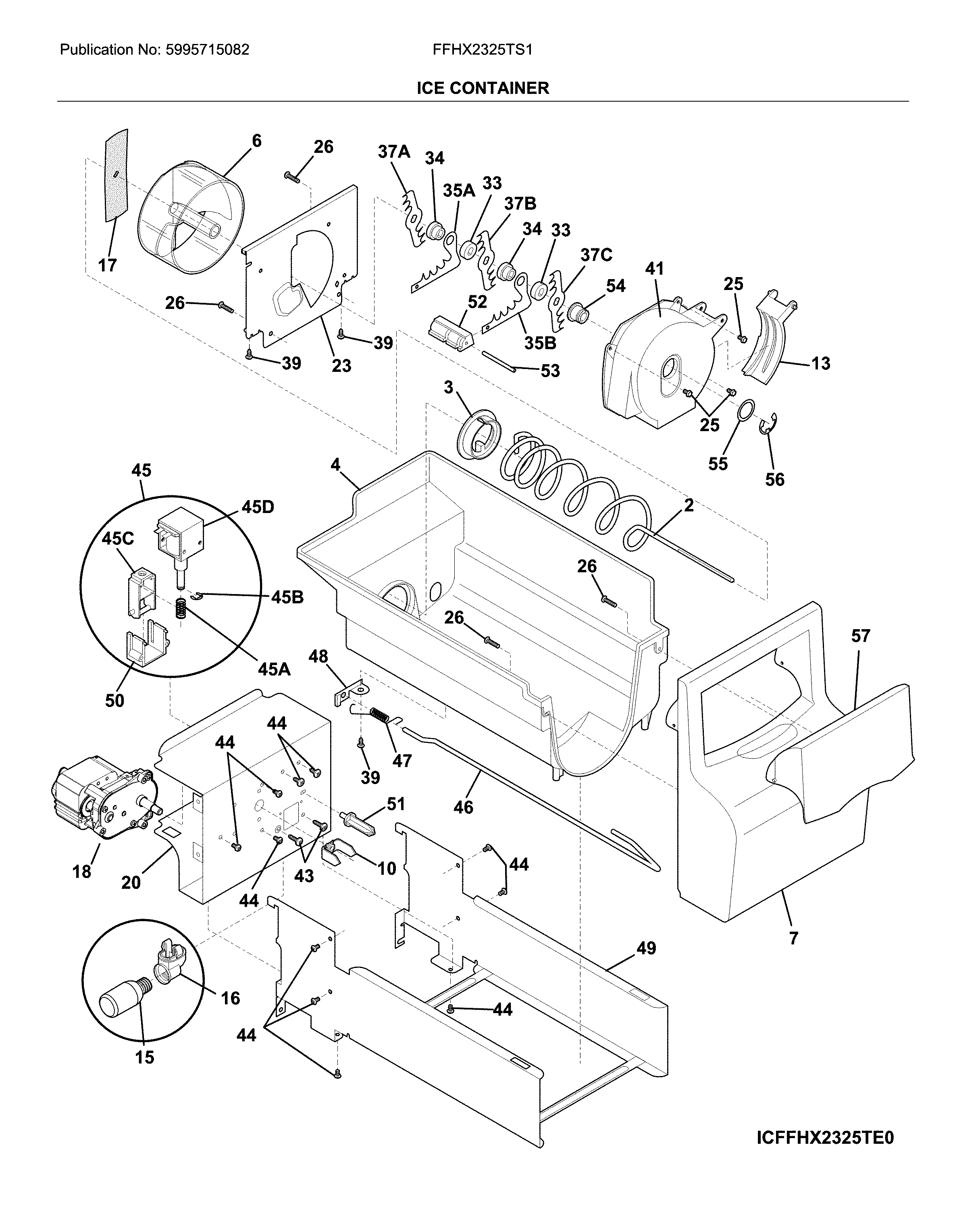 Frigidaire FFHX2325TS1 container diagram