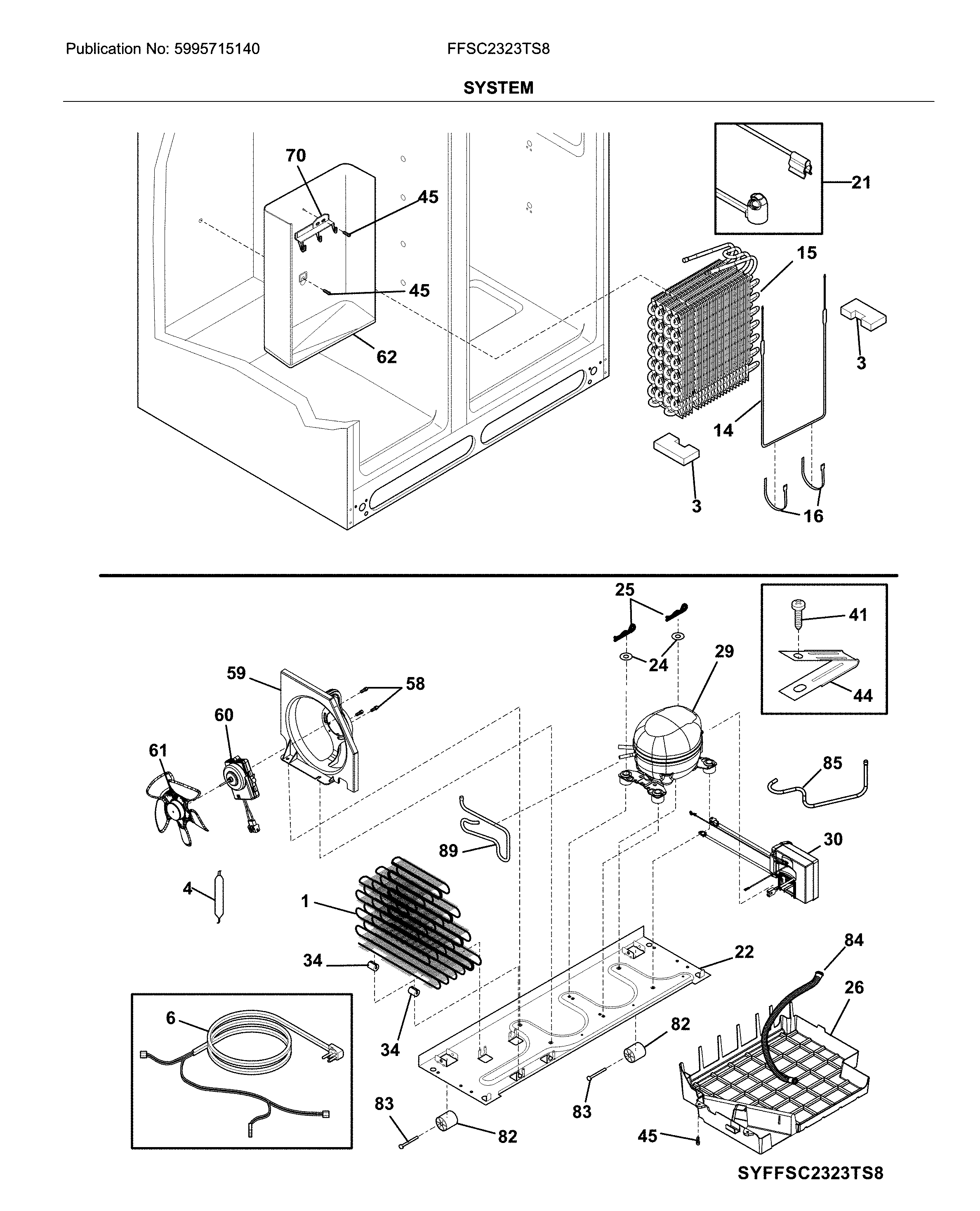 Frigidaire FFSC2323TS8 system diagram