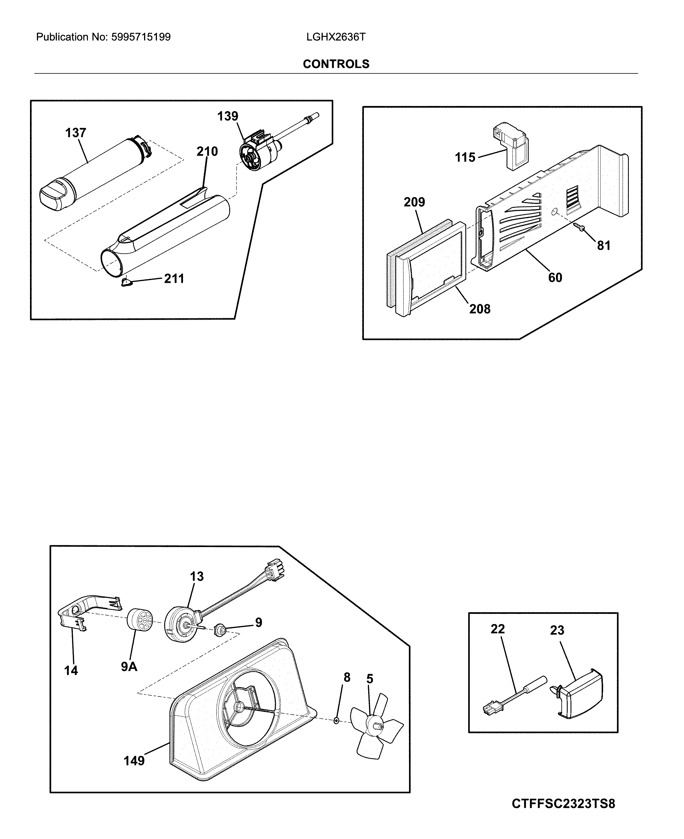 Frigidaire LGHX2636TD9 controls diagram