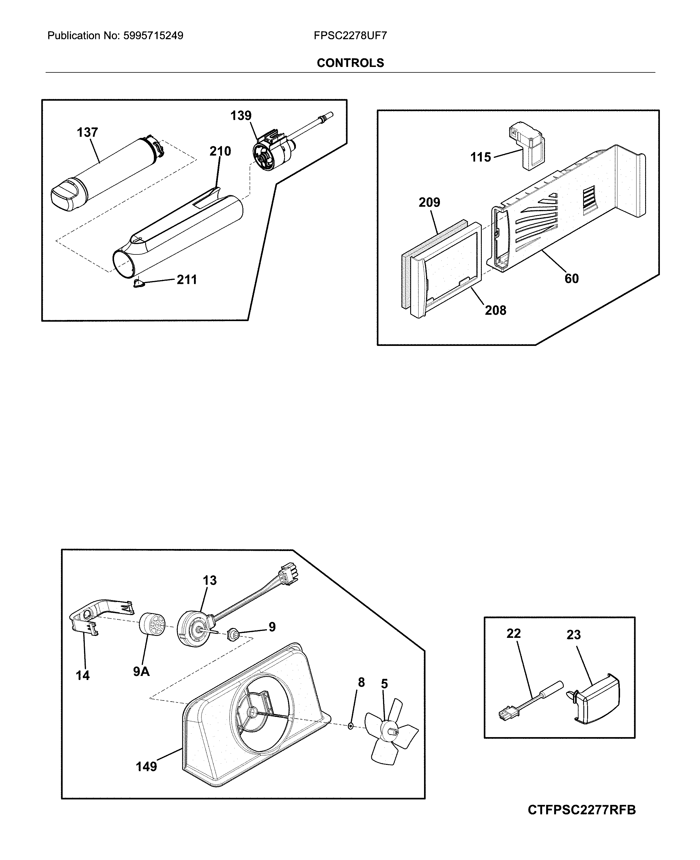 Frigidaire FPSC2278UF7 controls diagram
