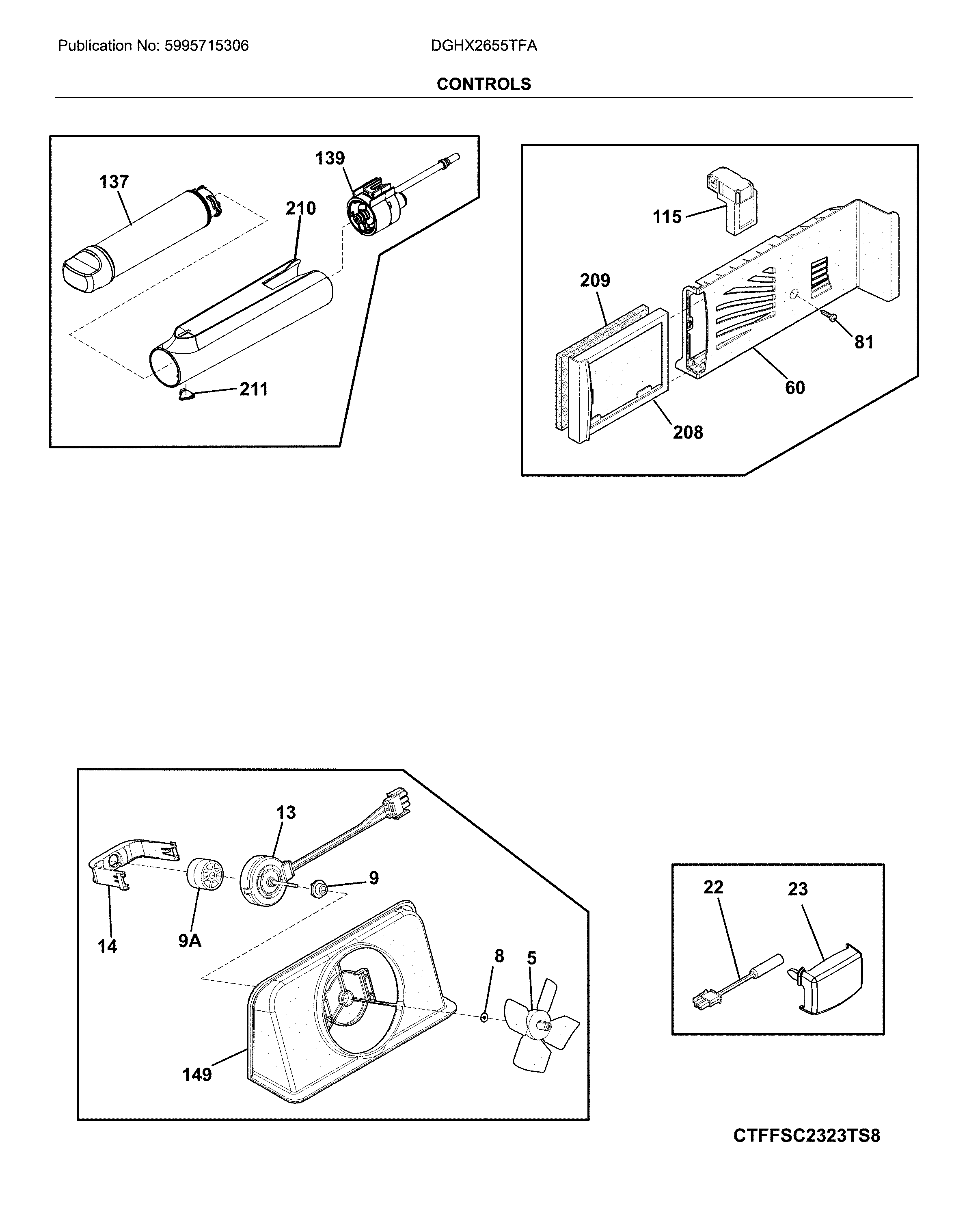 Frigidaire DGHX2655TFA controls diagram