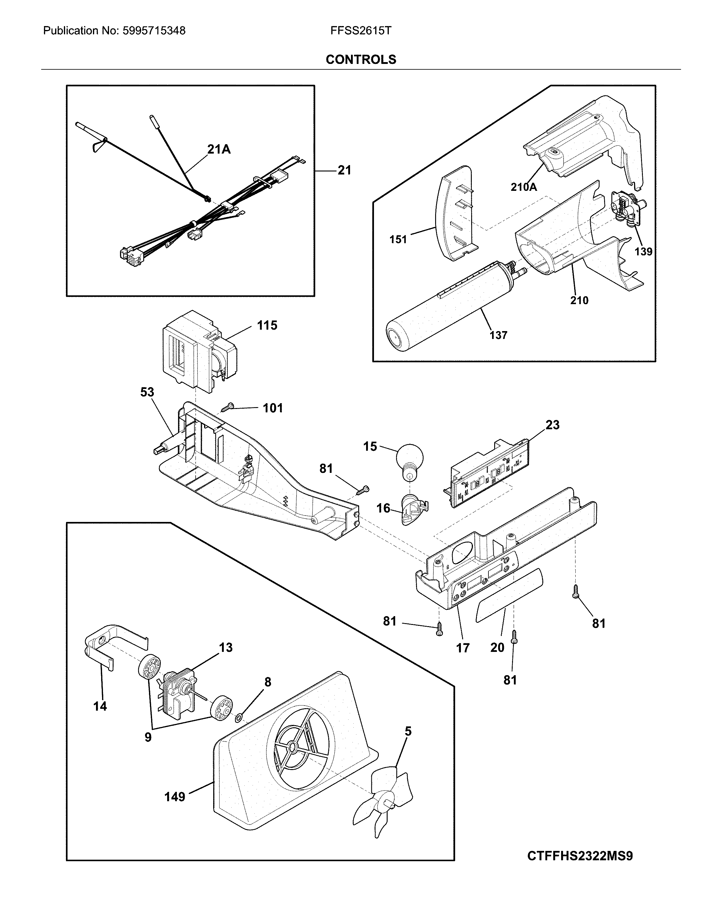 Frigidaire FFSS2615TP2 controls diagram