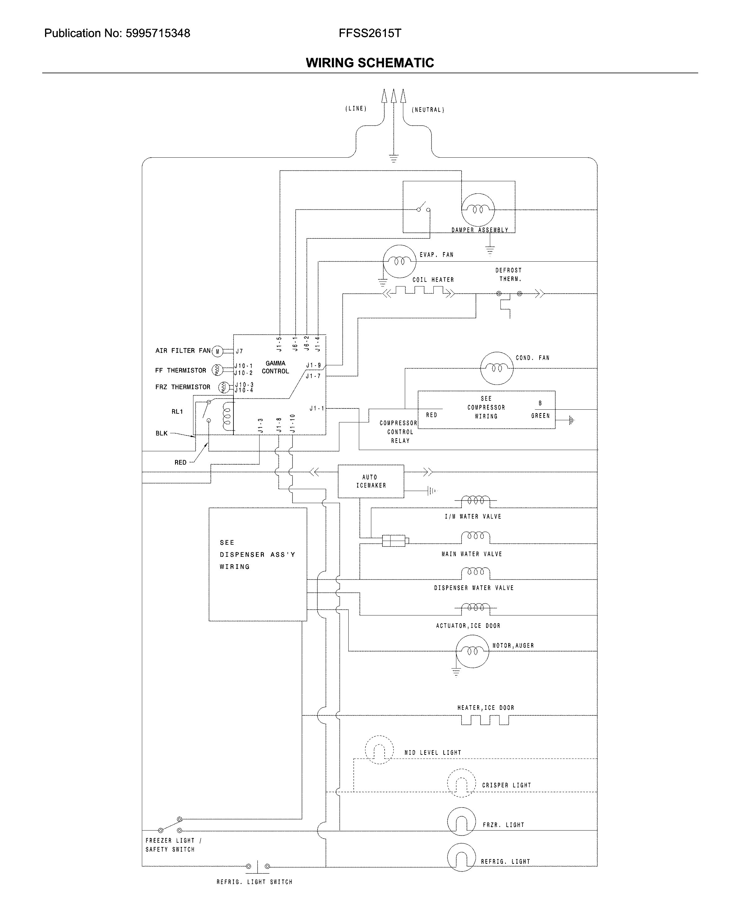 Frigidaire FFSS2615TP2 wiring schematic diagram