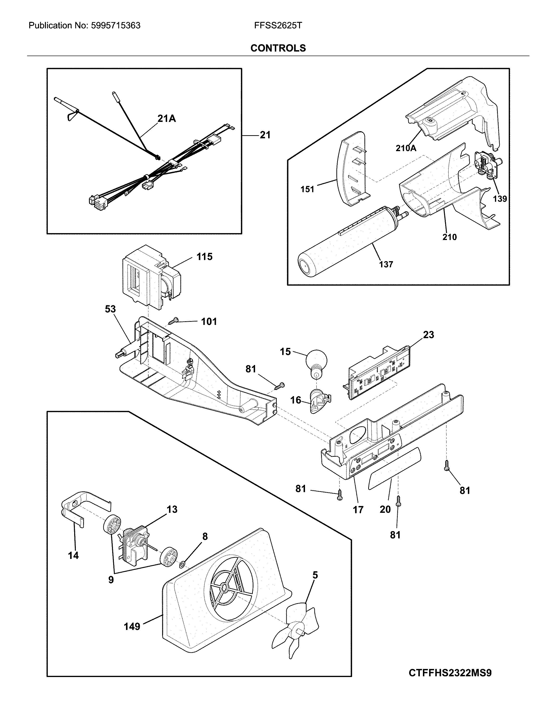 Frigidaire FFSS2625TE2 control diagram