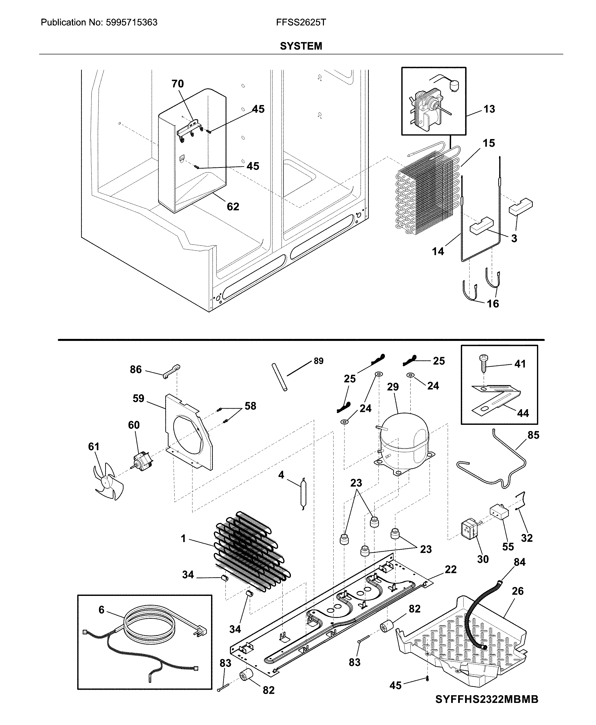 Frigidaire FFSS2625TE2 system diagram