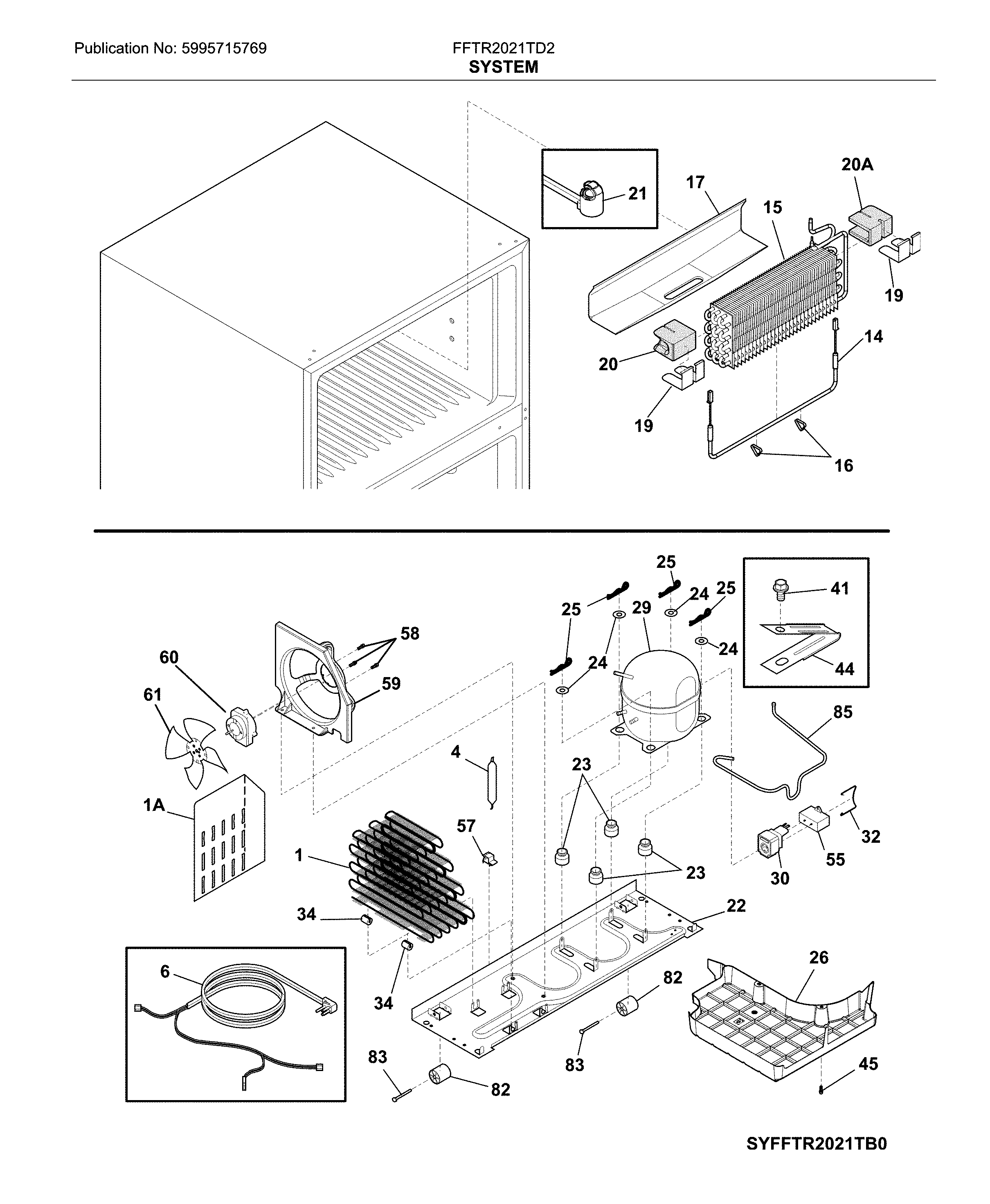 Frigidaire FFTR2021TD2 system diagram