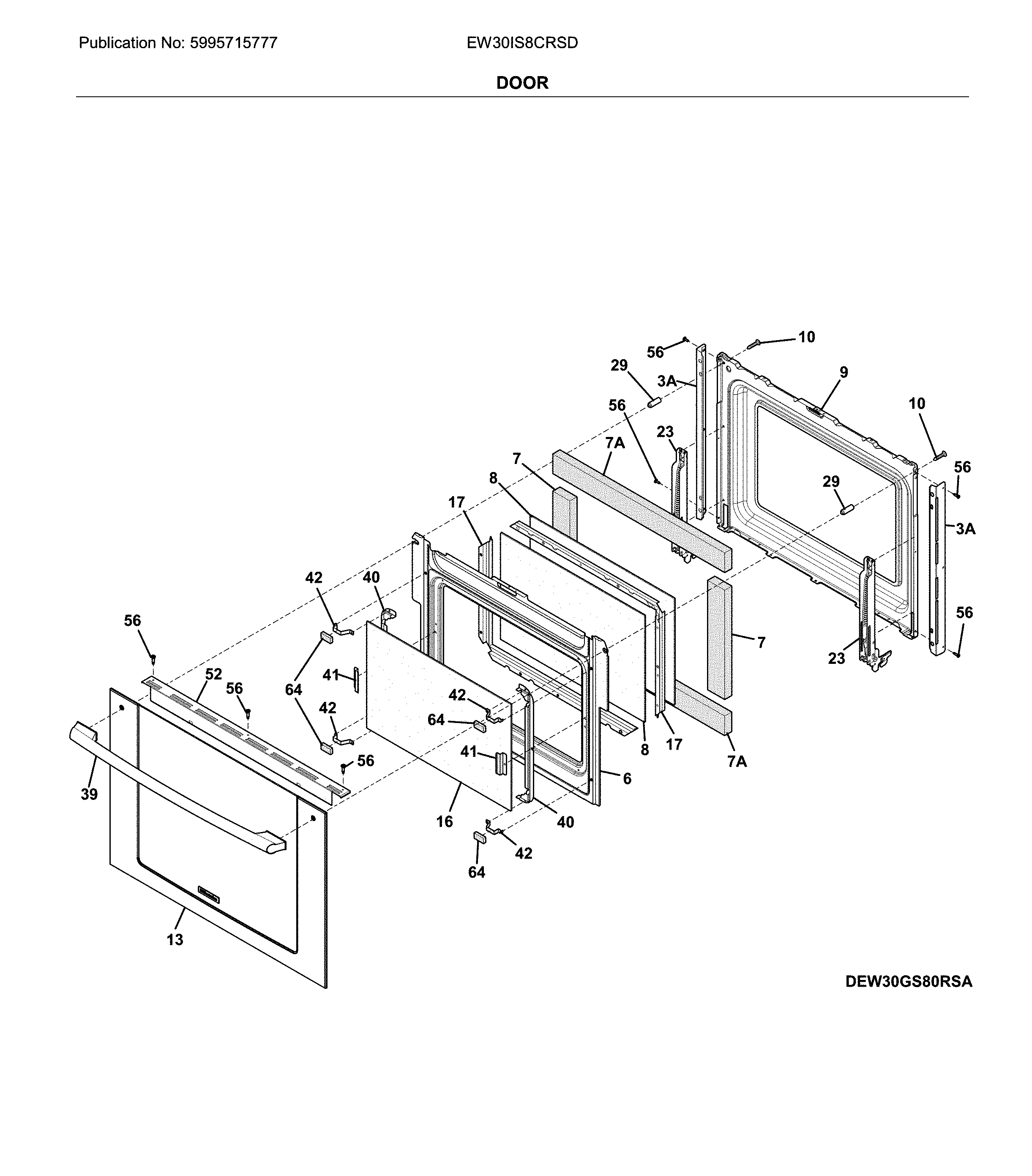 Electrolux EW30IS8CRSD door diagram