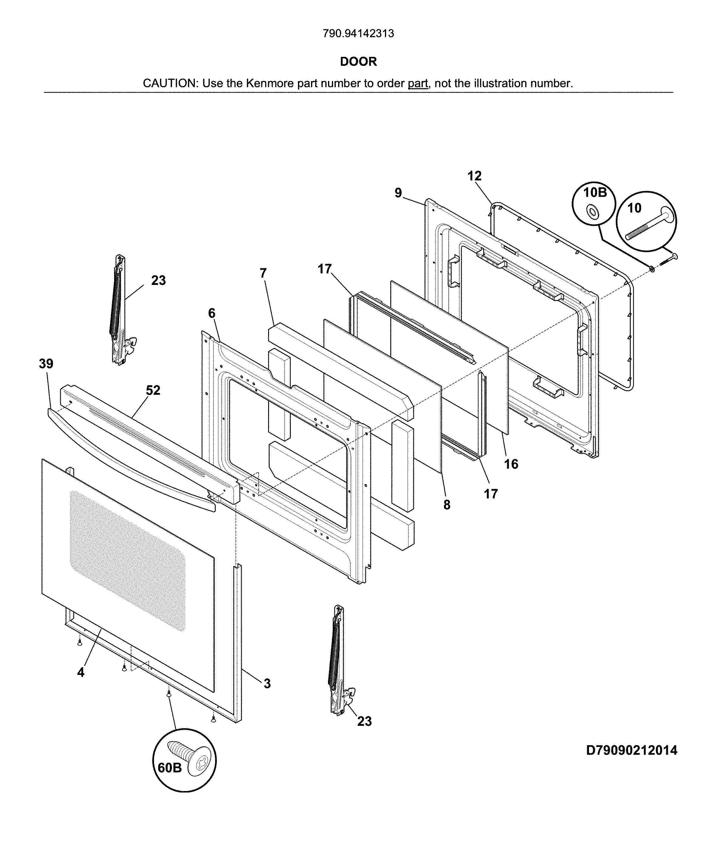 Kenmore 79094142313 door diagram