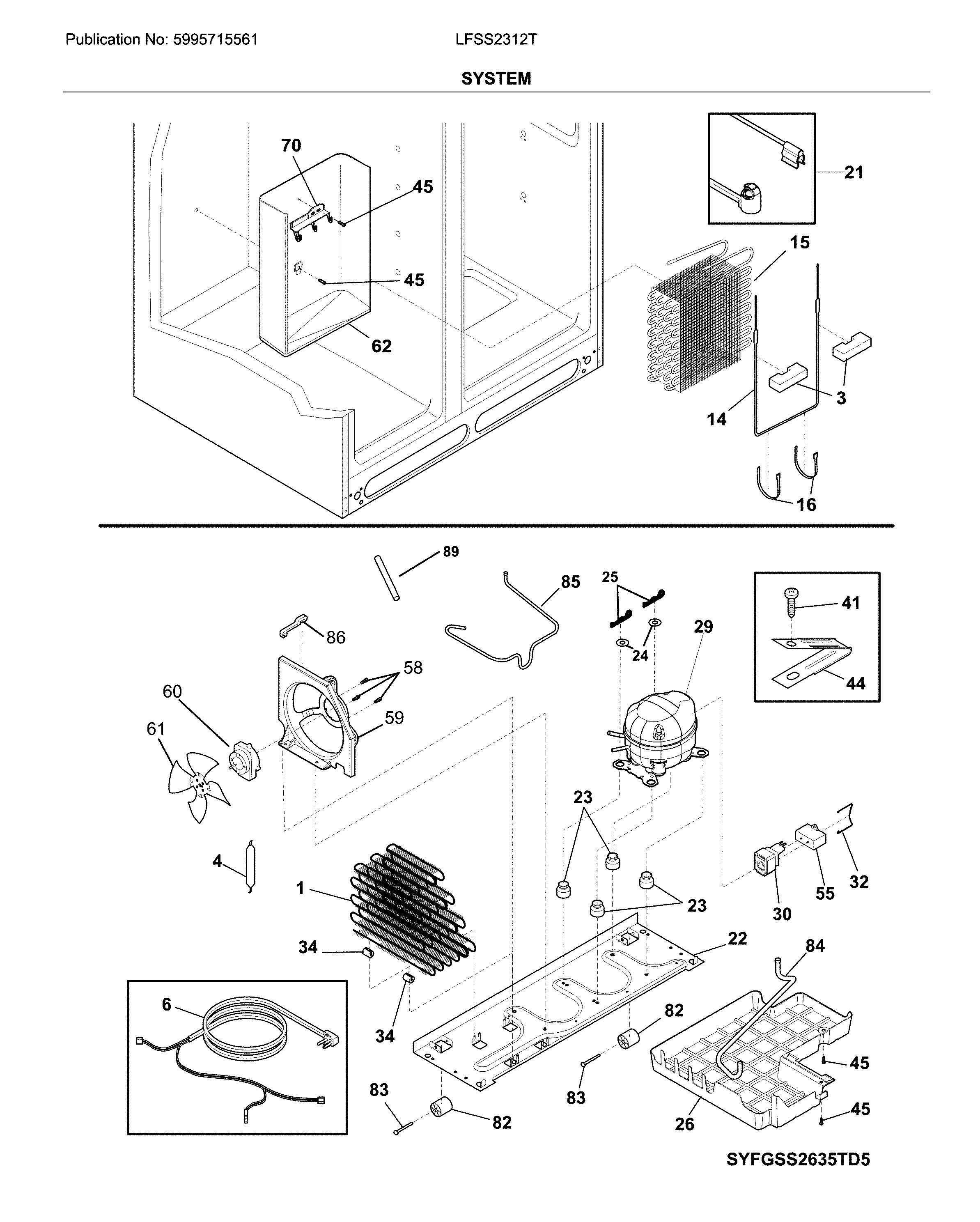 Frigidaire LFSS2312TF2 system diagram