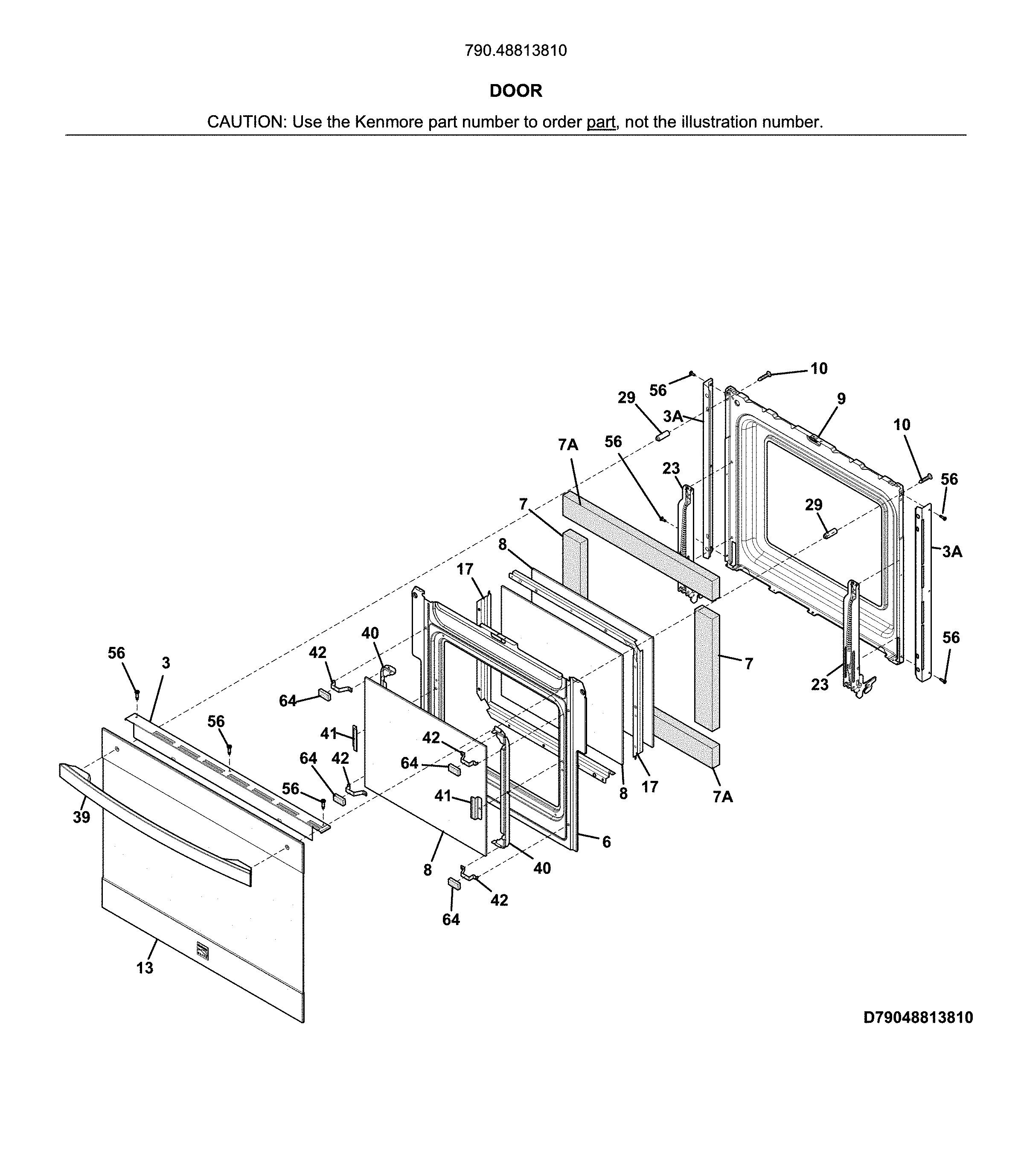 Kenmore Elite 79048813810 door diagram