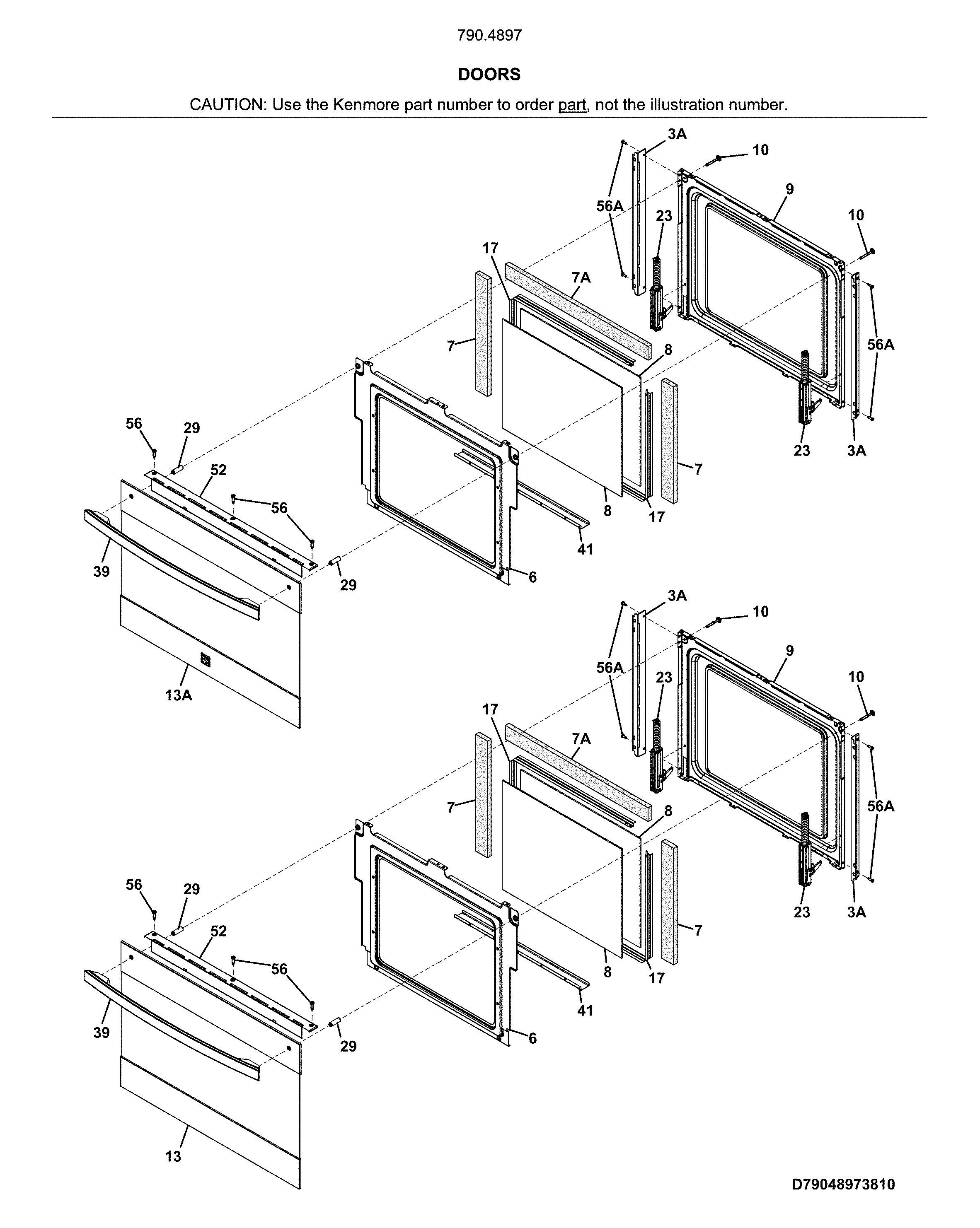 Kenmore Elite 79048977810 doors diagram