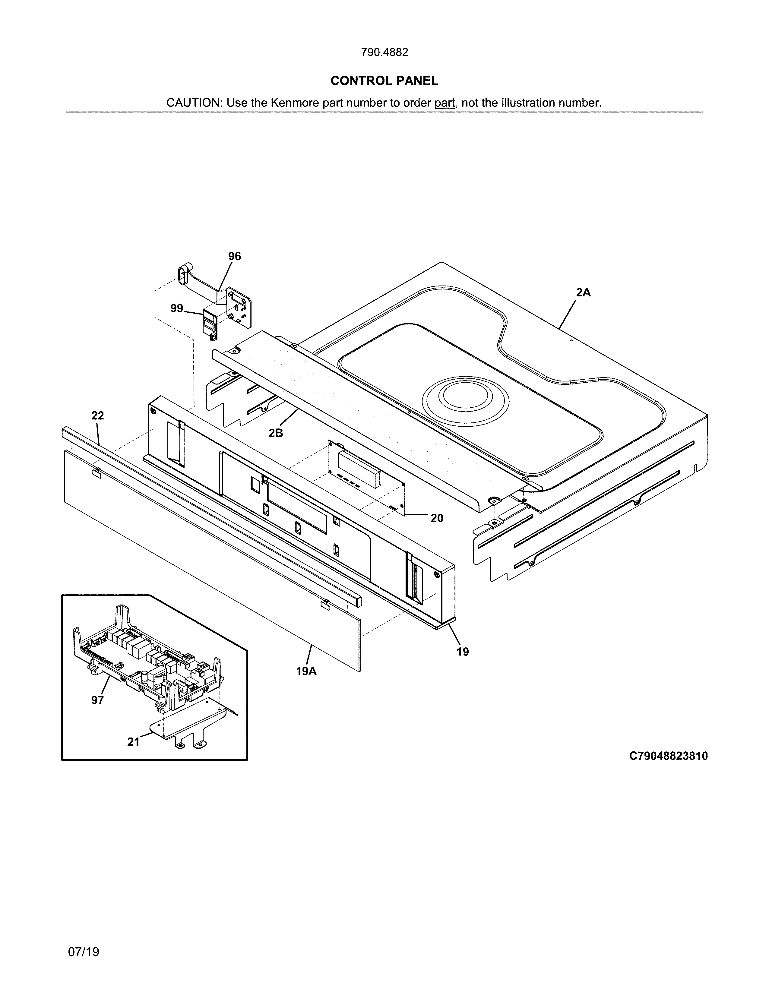 Kenmore Elite 79048827810 control panel diagram