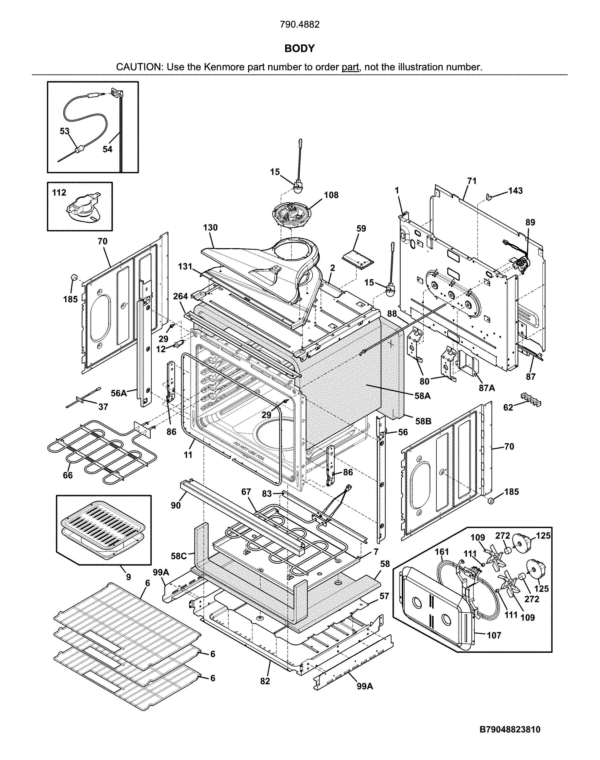 Kenmore Elite 79048827810 body diagram