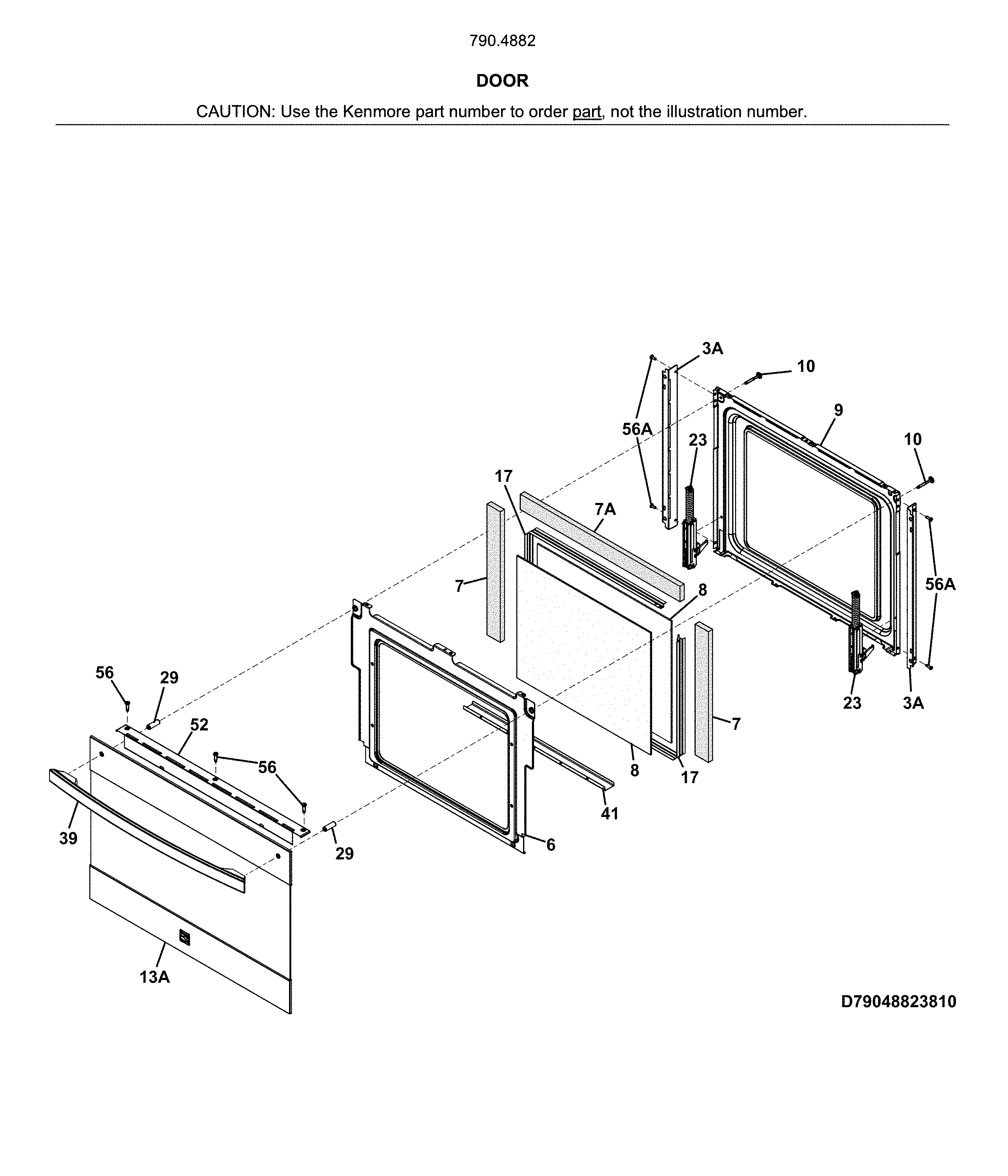 Kenmore Elite 79048827810 door diagram