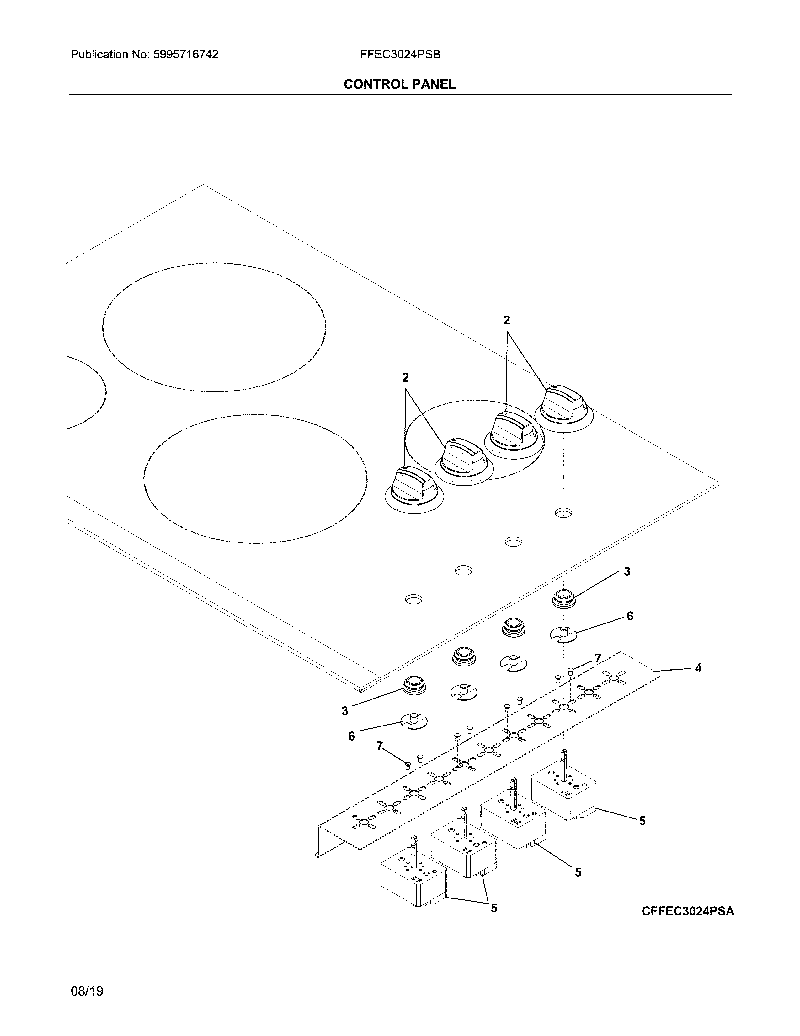 Frigidaire FFEC3024PSB control panel diagram