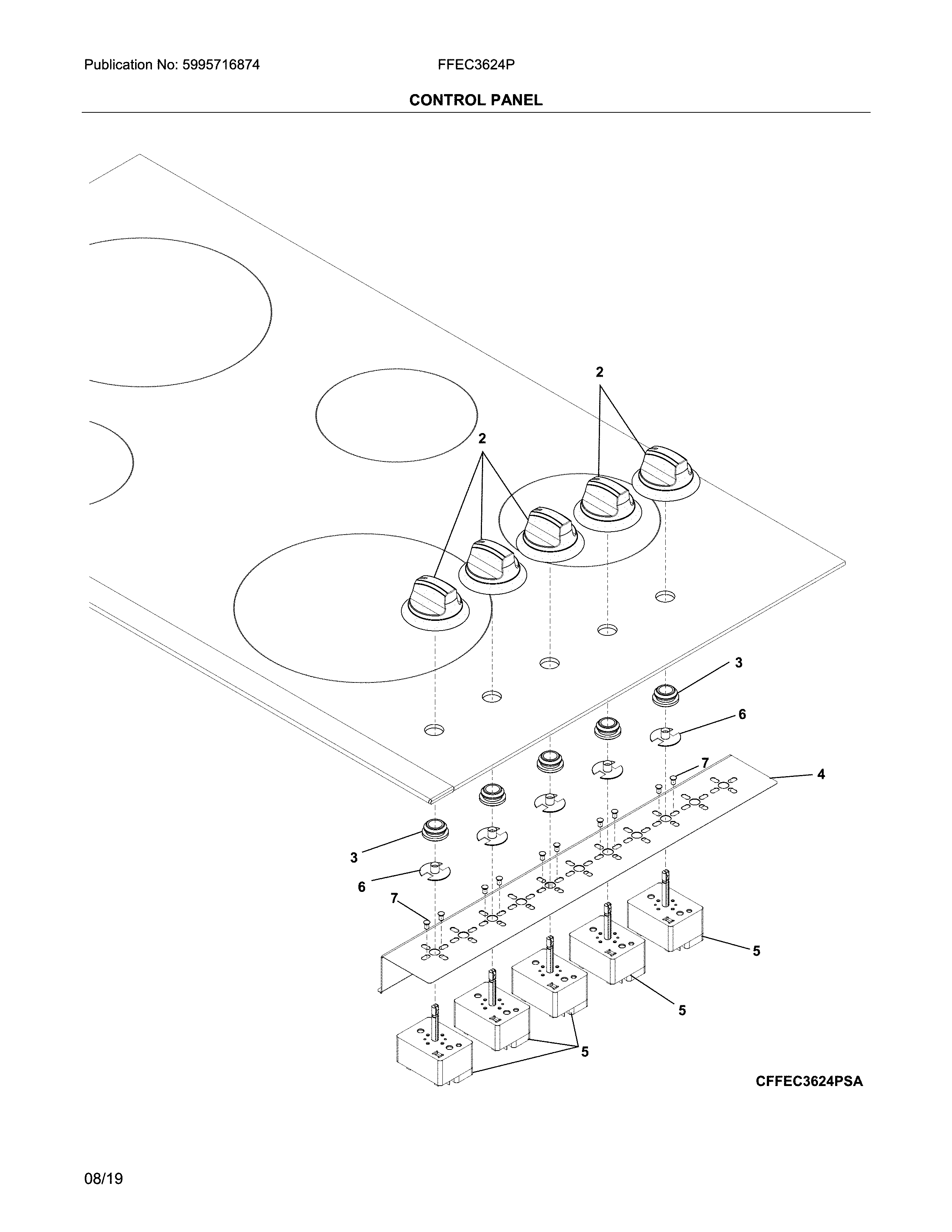 Frigidaire FFEC3624PSB control panel diagram