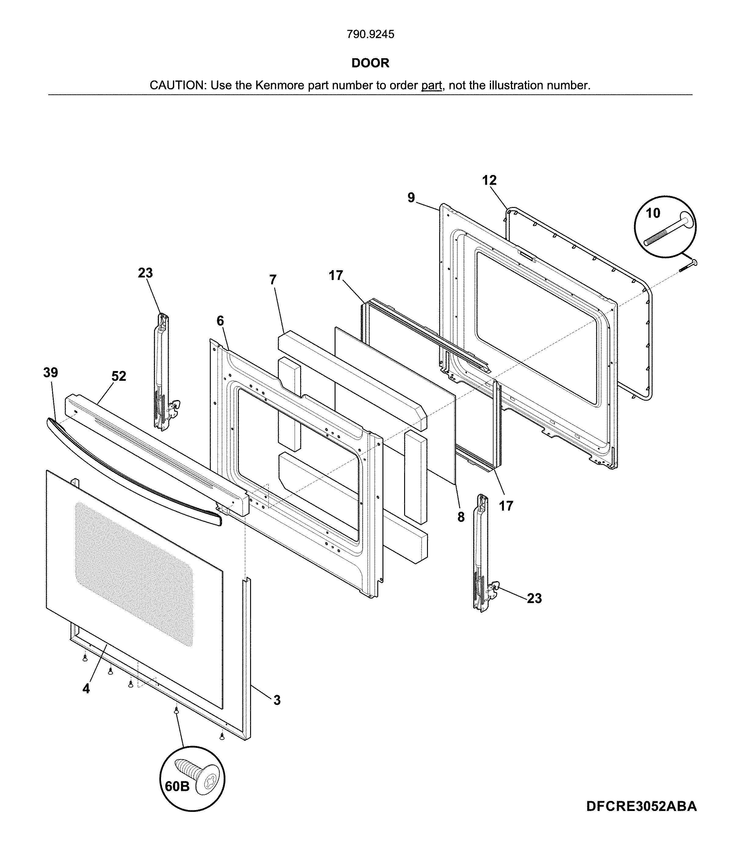 Kenmore 79092452910 door diagram