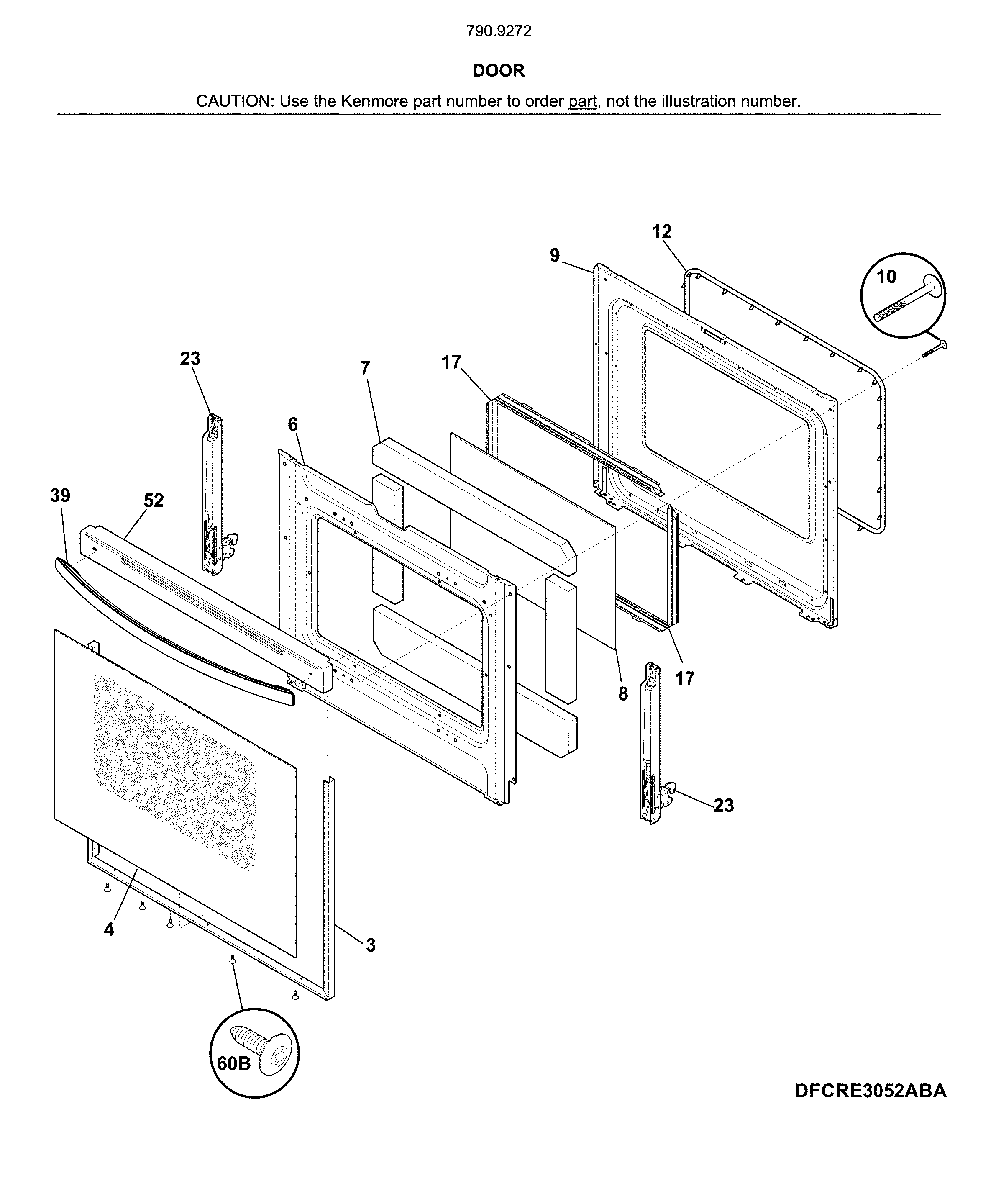 Kenmore 79092722910 door diagram