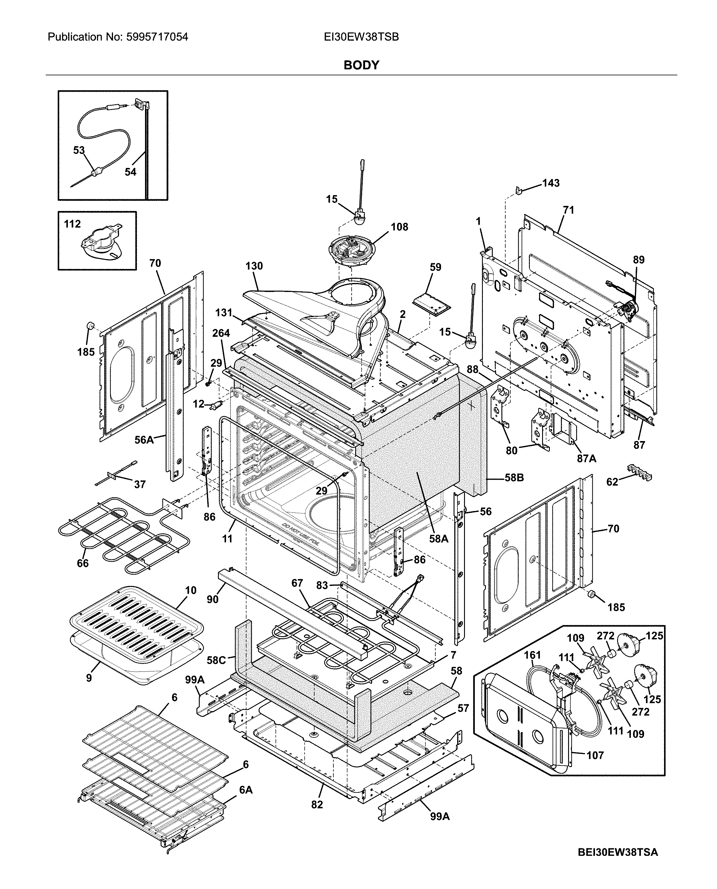 Electrolux EI30EW38TSB body diagram