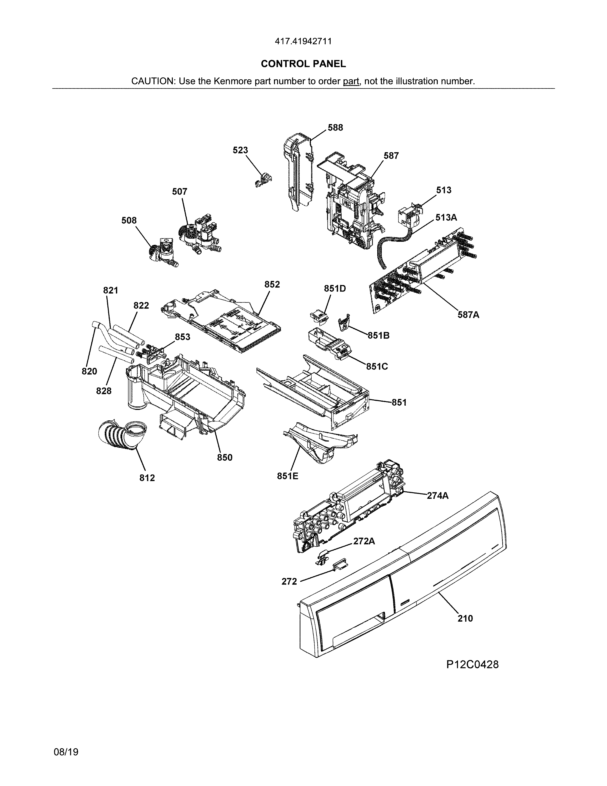 Kenmore 41741942711 control panel diagram