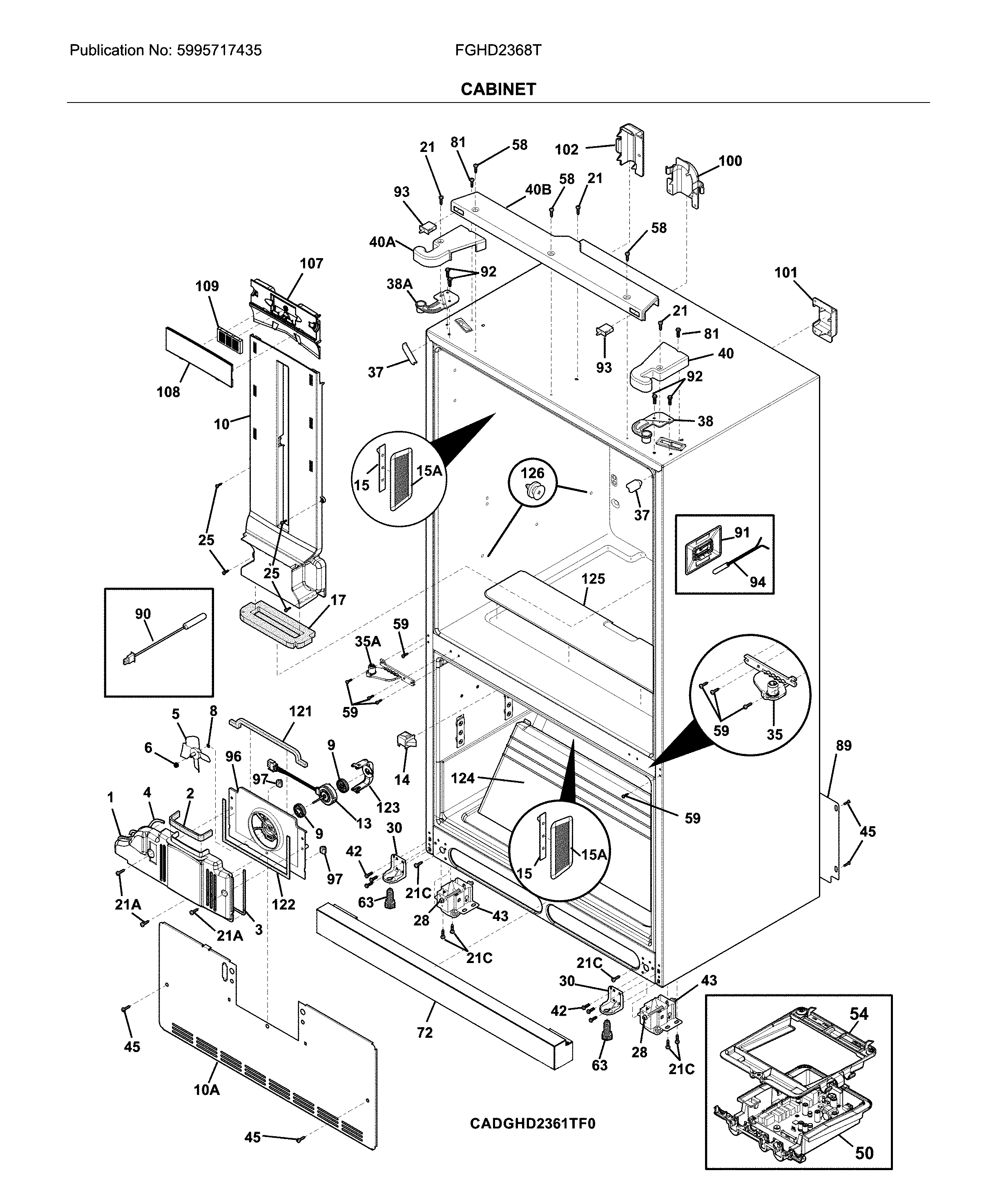 Frigidaire FGHD2368TD7 cabinet diagram