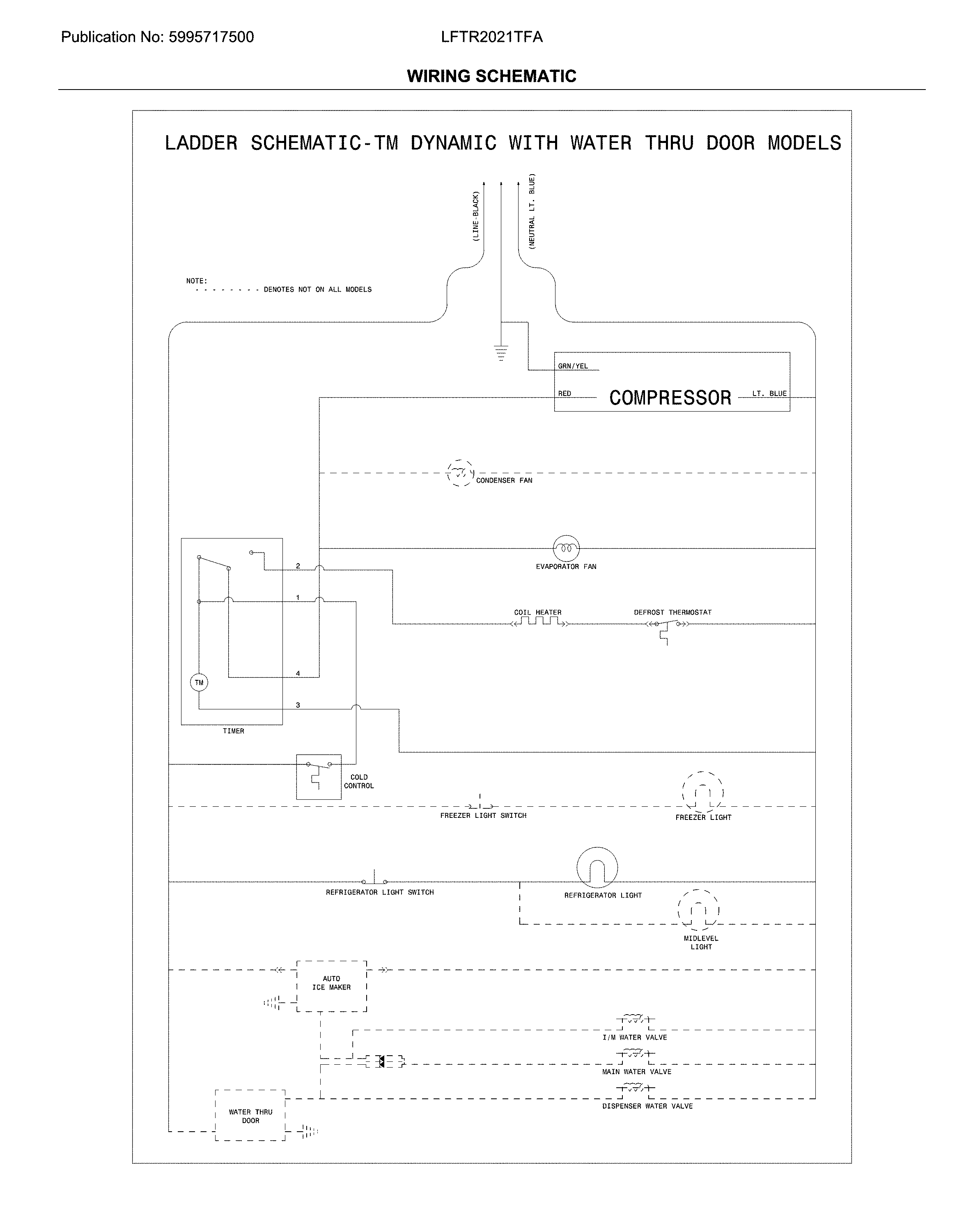 Frigidaire LFTR2021TFA wiring schematic diagram