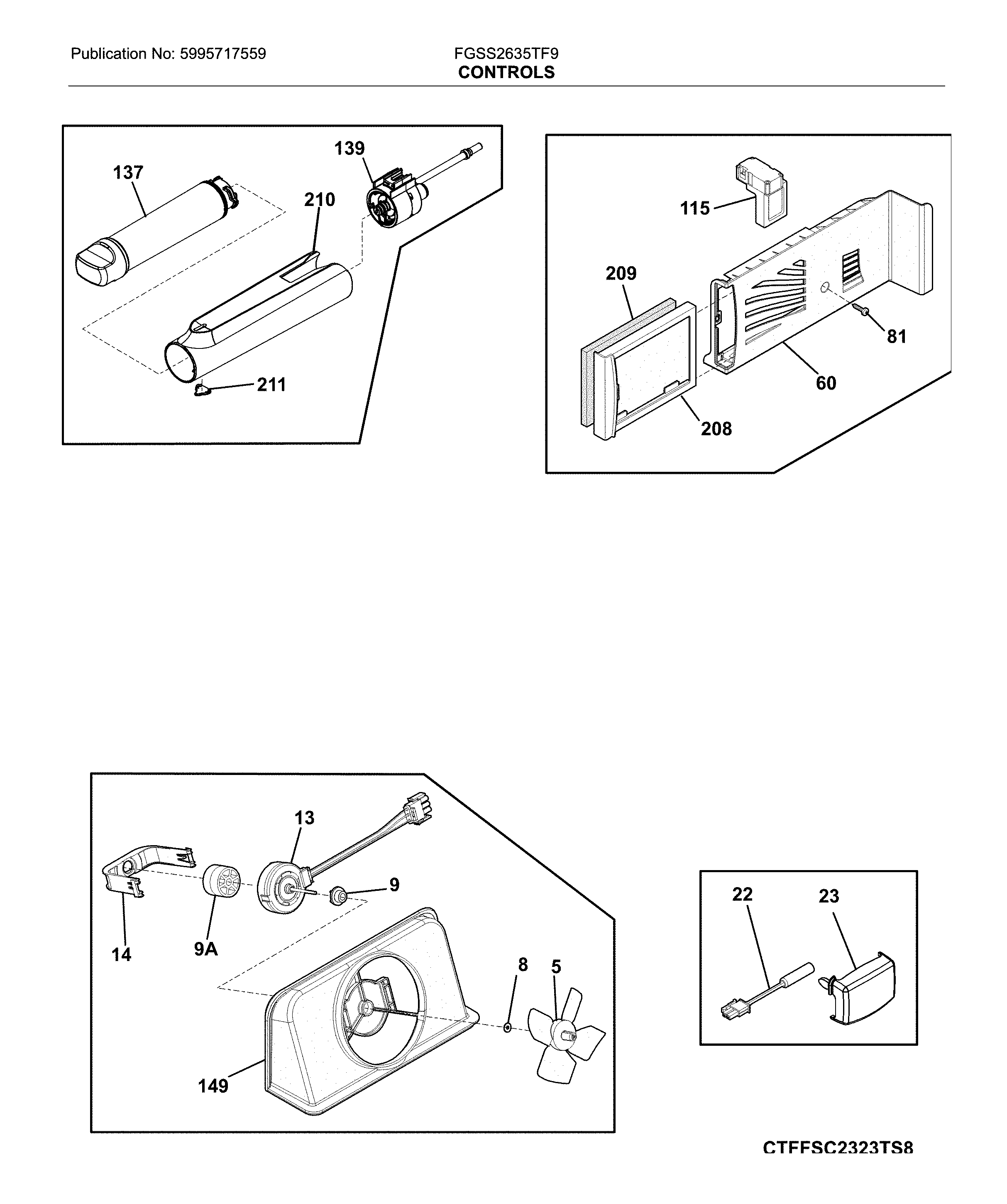 Frigidaire FGSS2635TF9 controls diagram