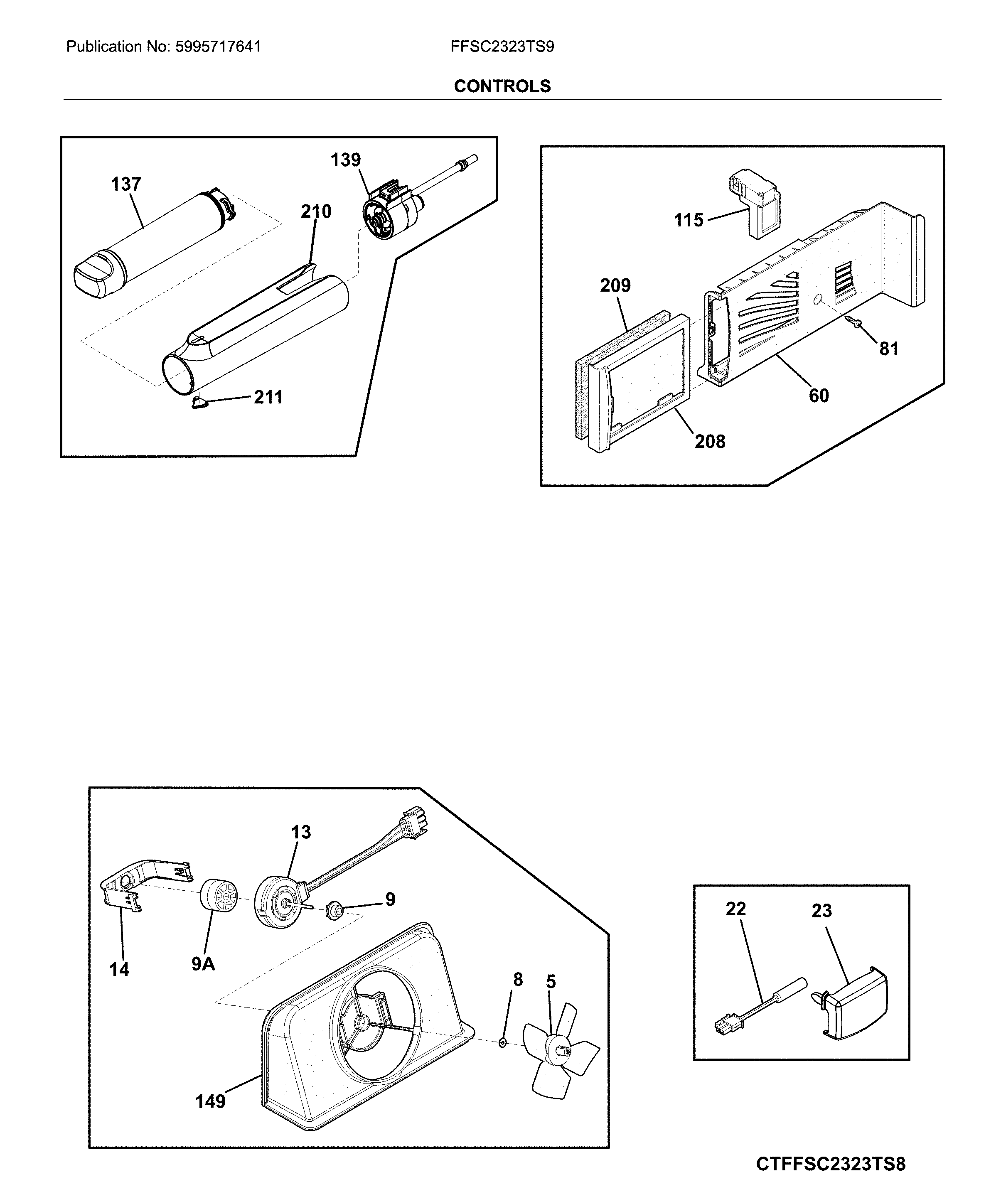 Frigidaire FFSC2323TS9 controls diagram