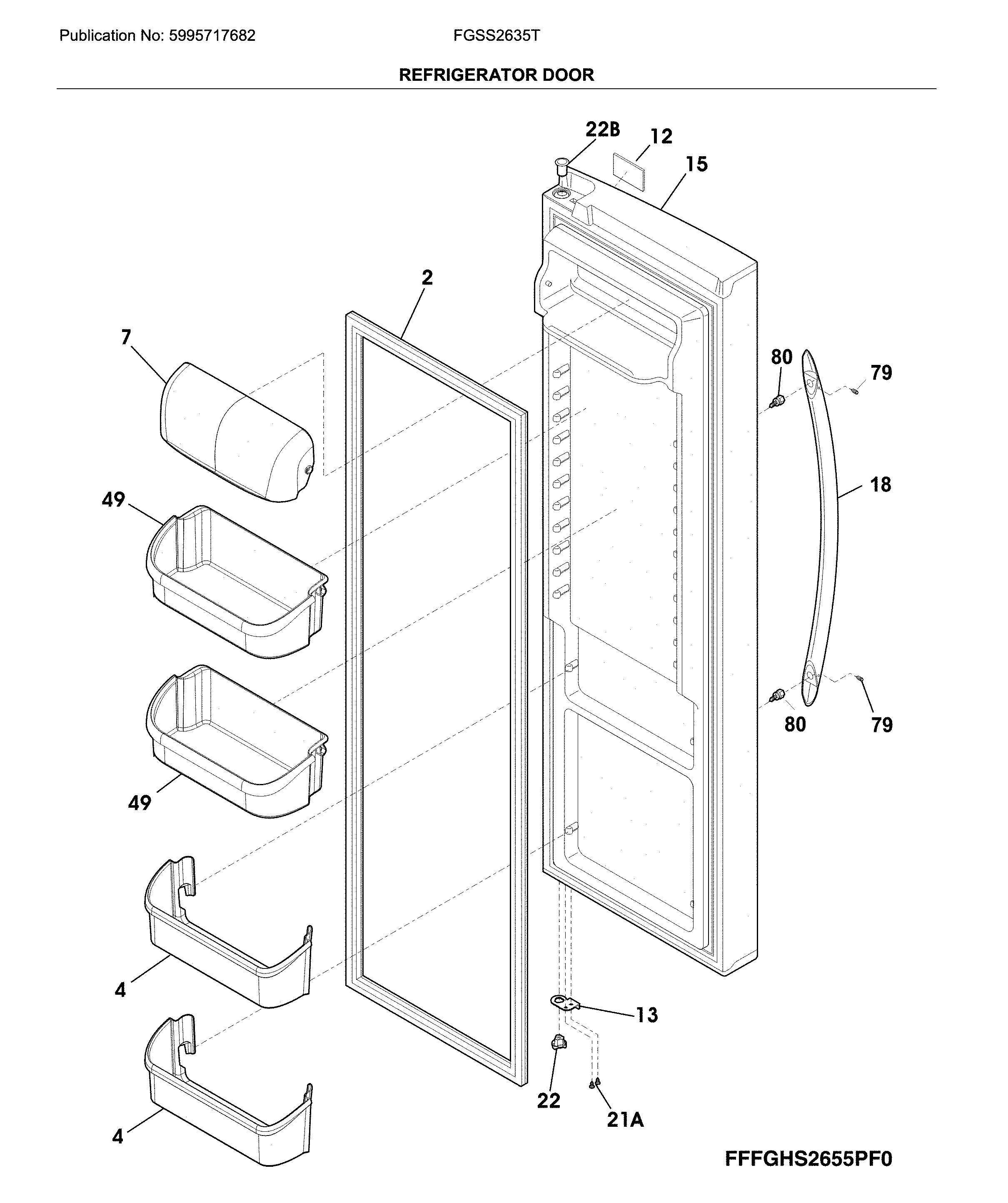 Frigidaire FGSS2635TP8 refrigerator door diagram