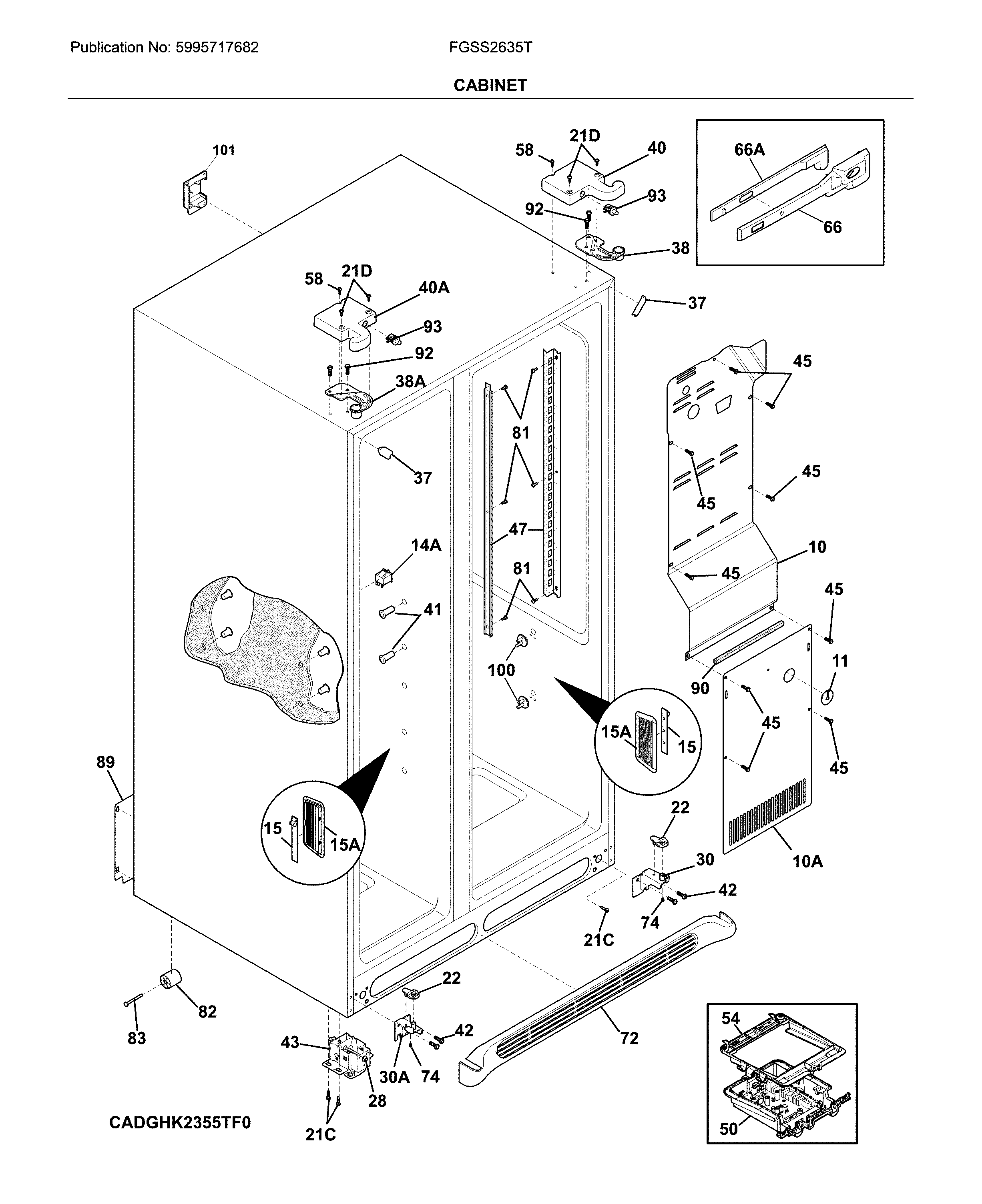 Frigidaire FGSS2635TP8 cabinet diagram