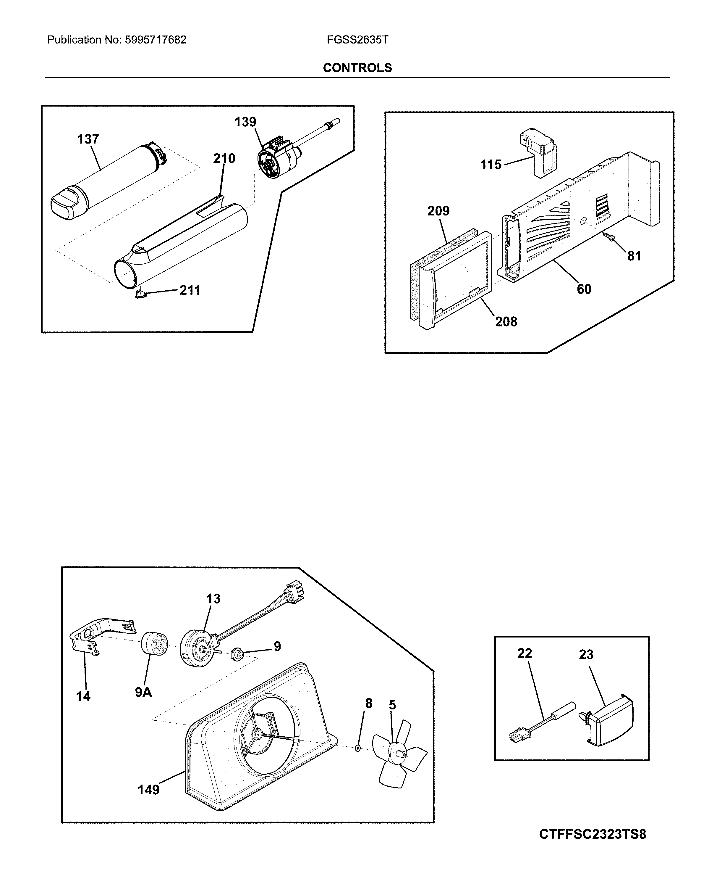 Frigidaire FGSS2635TP8 controls diagram