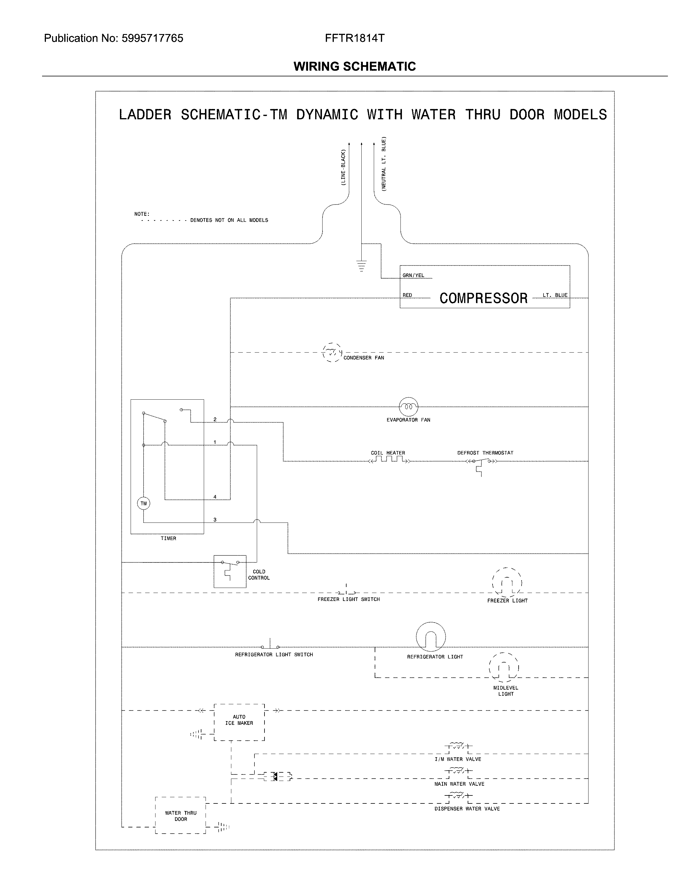 Frigidaire FFTR1814TBE wiring schematic diagram