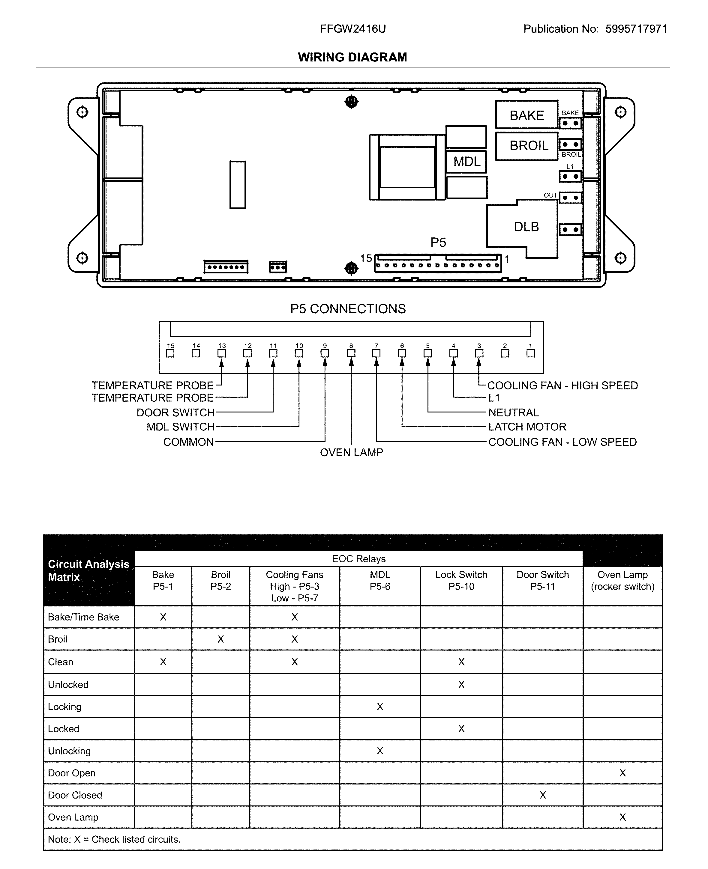 Frigidaire FFGW2416UWA wiring diagram diagram