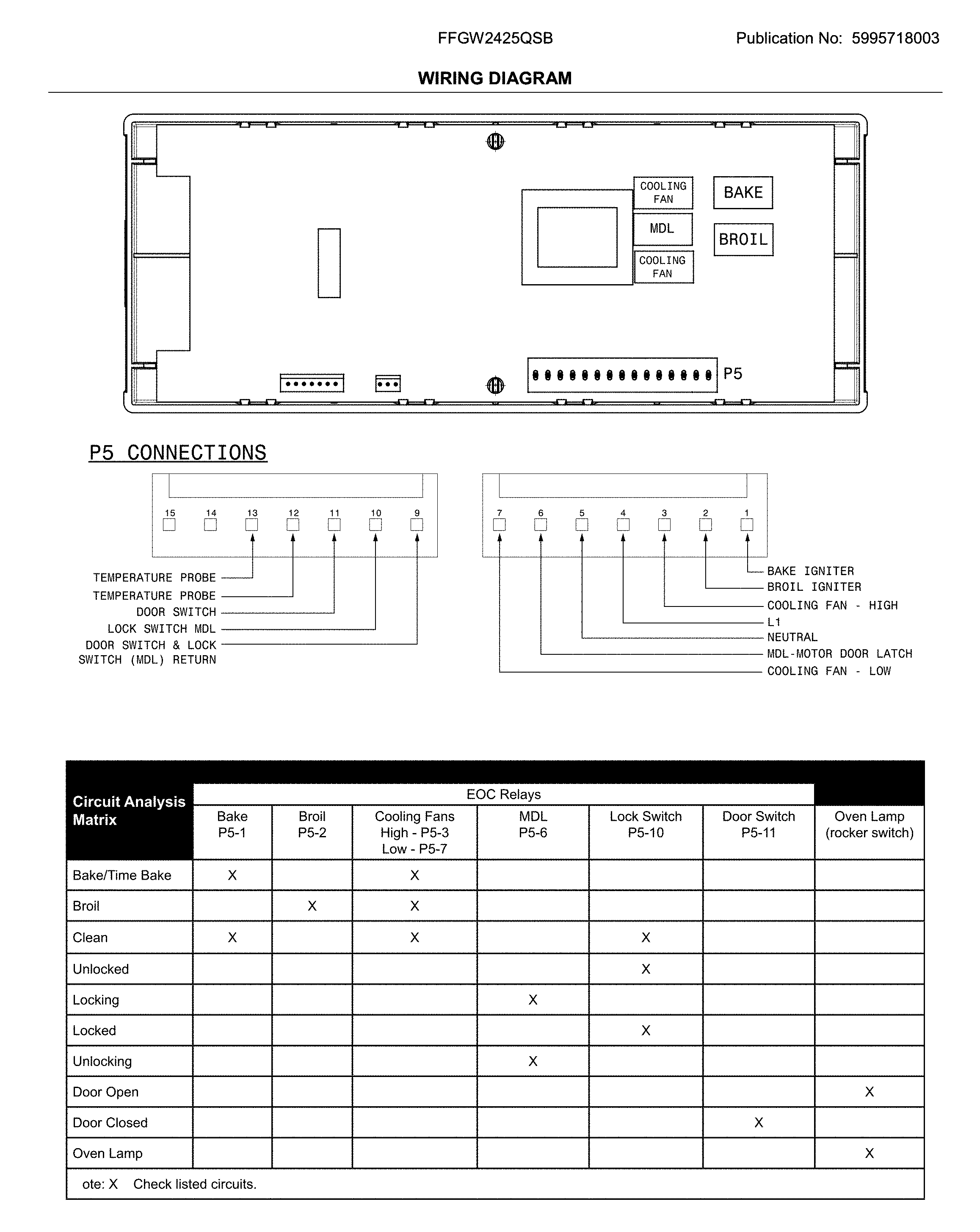 Frigidaire FFGW2425QSB wiring diagram diagram