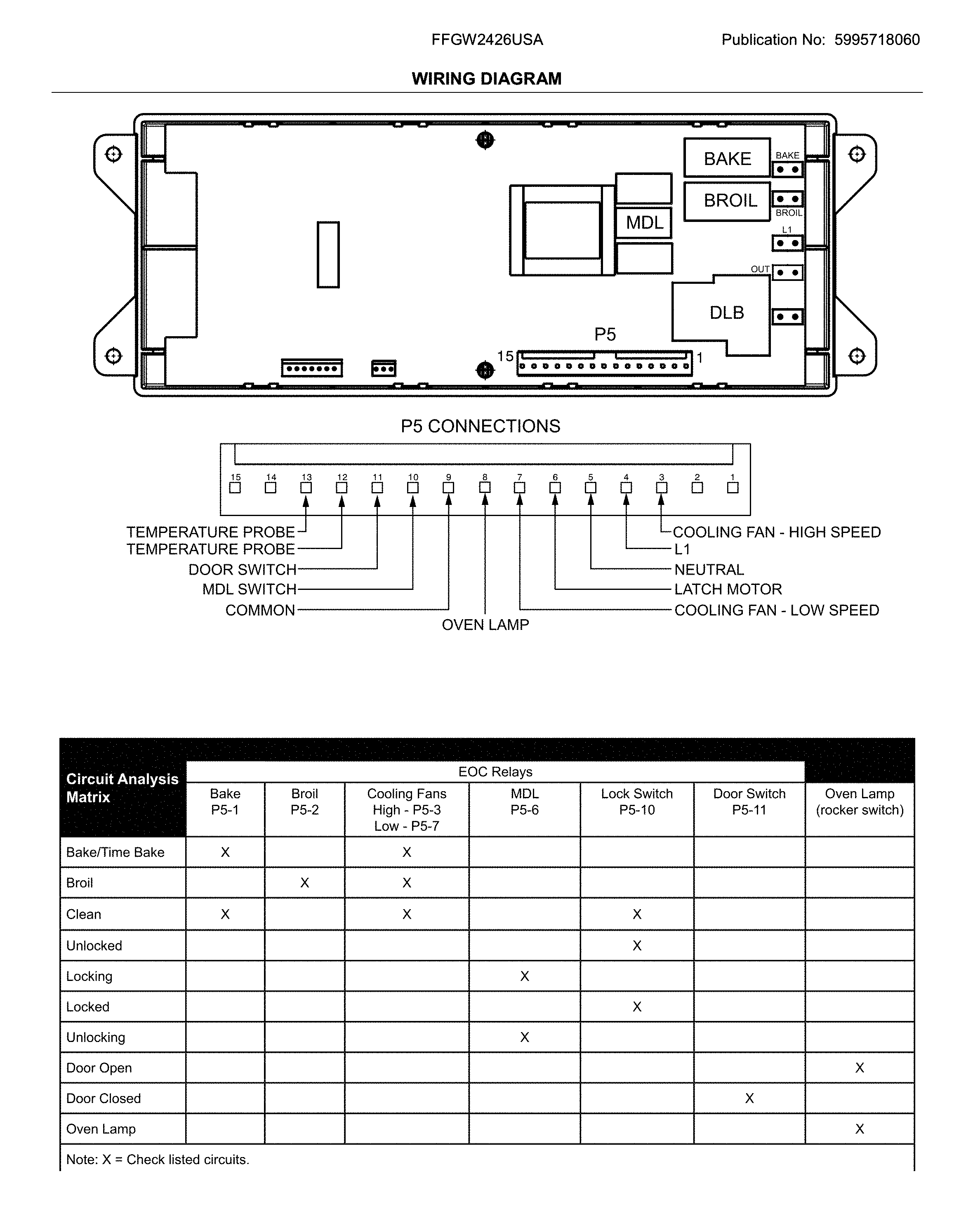 Frigidaire FFGW2426USA wiring diagram diagram