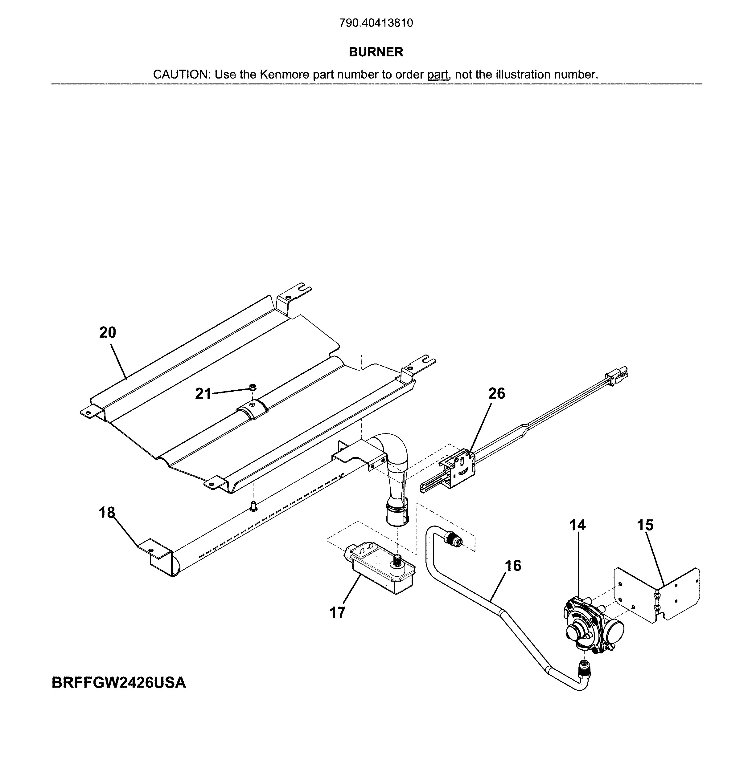 Kenmore 79040413810 burner diagram