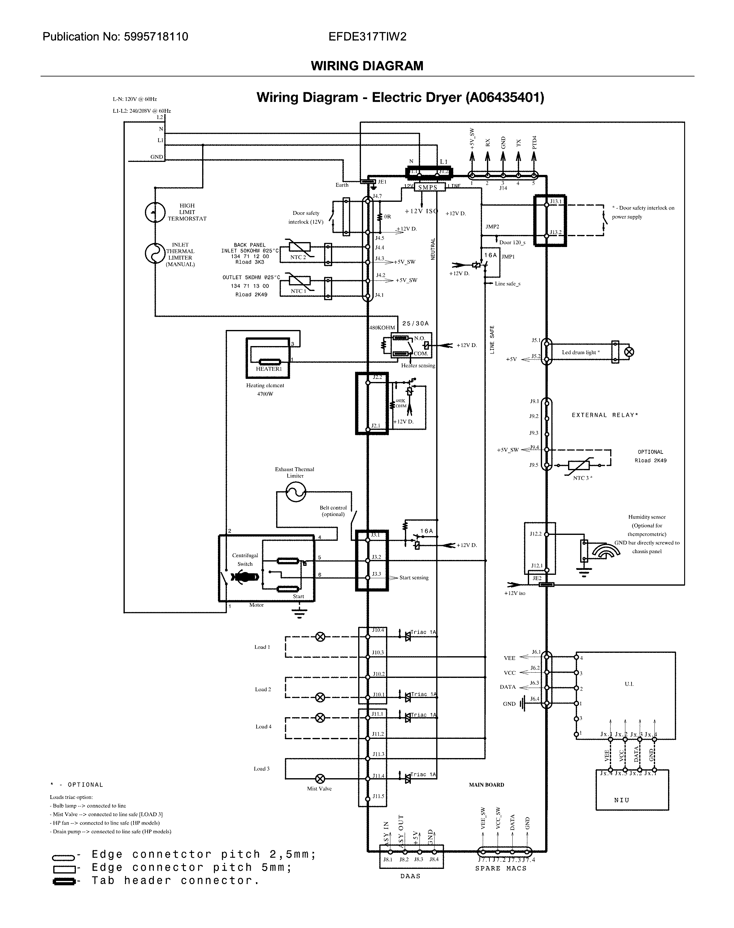 Electrolux EFDE317TIW2 wiring diagram diagram